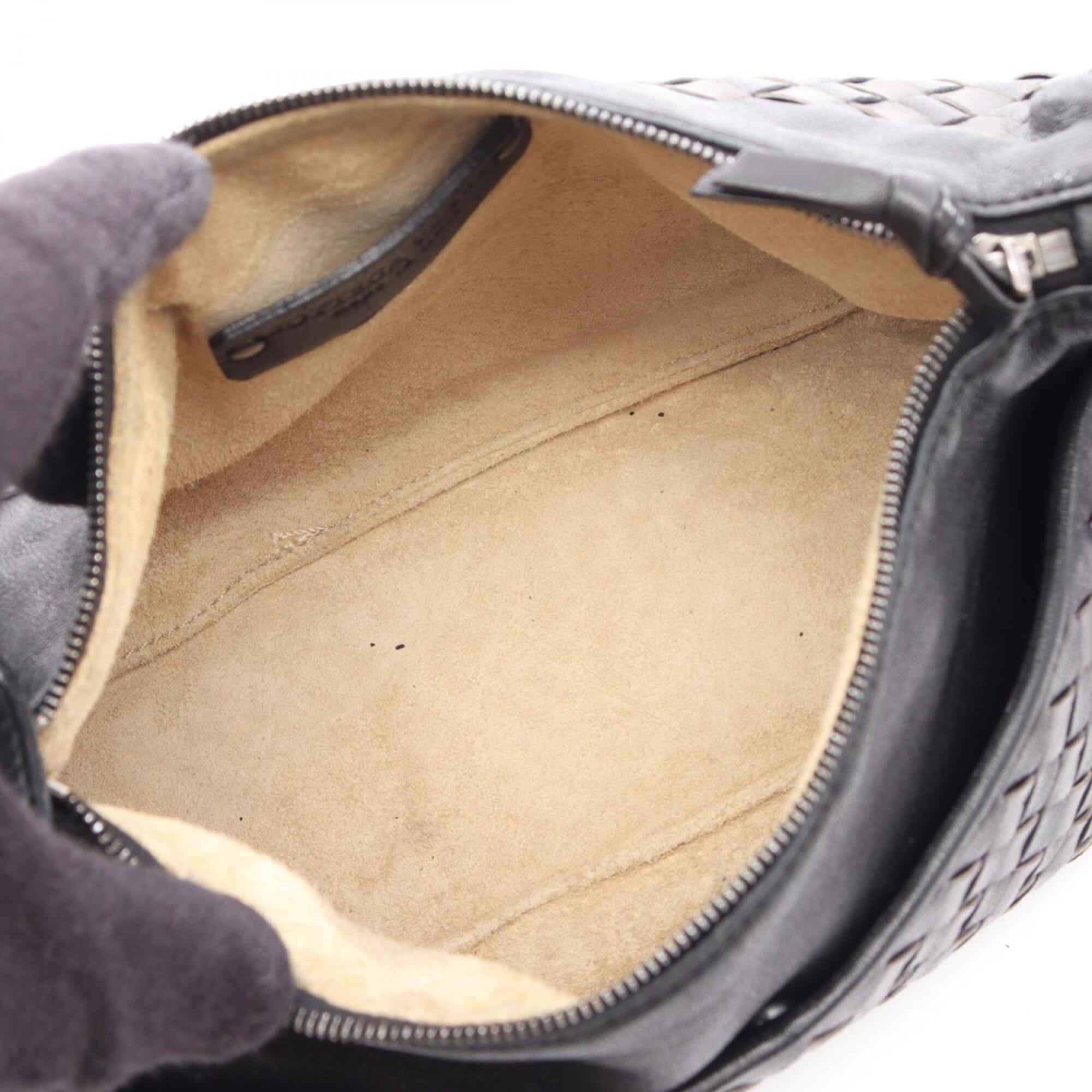 Bottega Veneta Intrecciato Black Gray Intrecciato Handbag Shoulder Bag (Pre-Owned)
