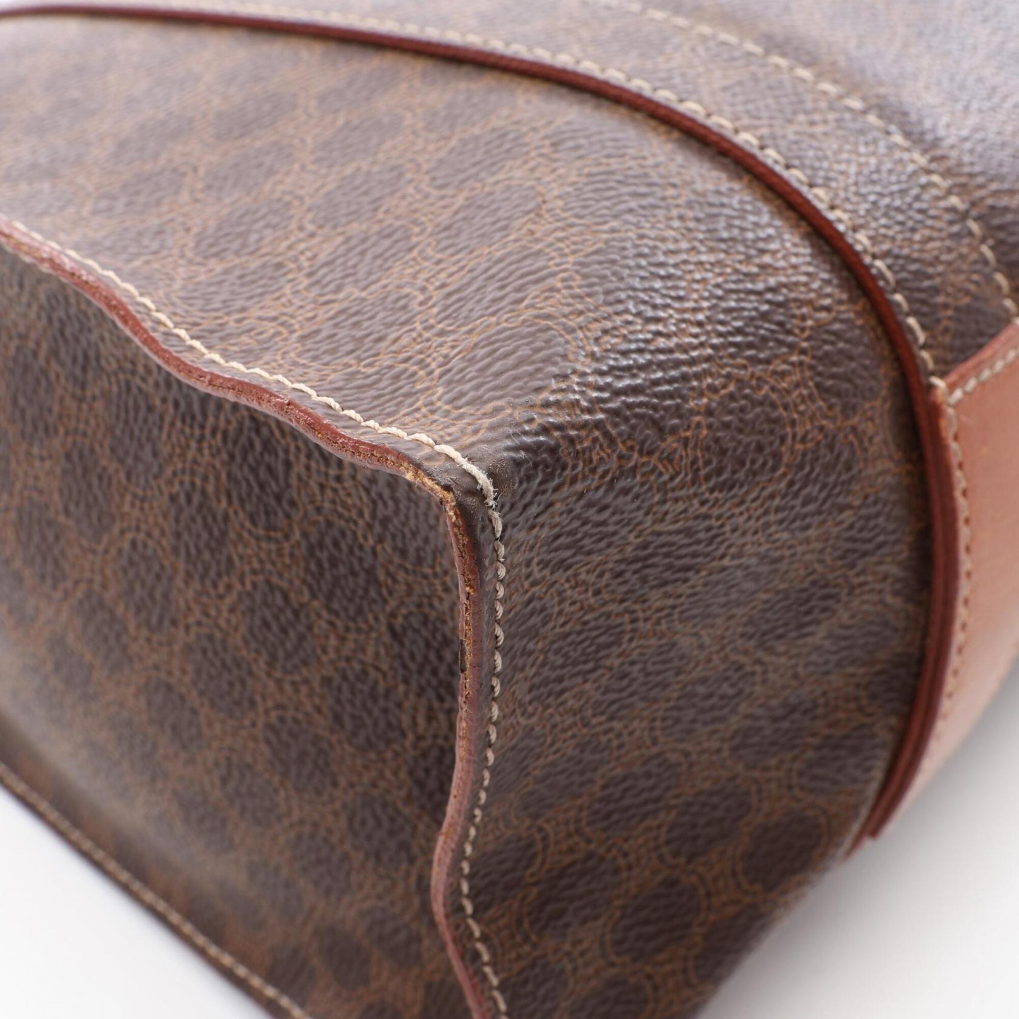 Celine Brown Coated Canvas Leather Handbag Tote Bag (Pre-Owned)