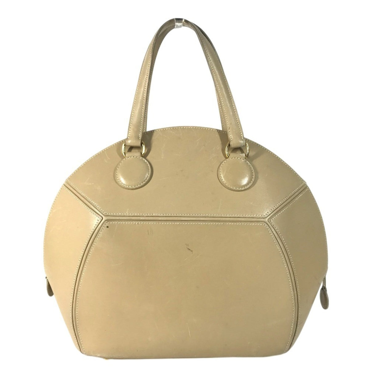 Hermes Beige Leather Handbag Tote Bag (Pre-Owned)