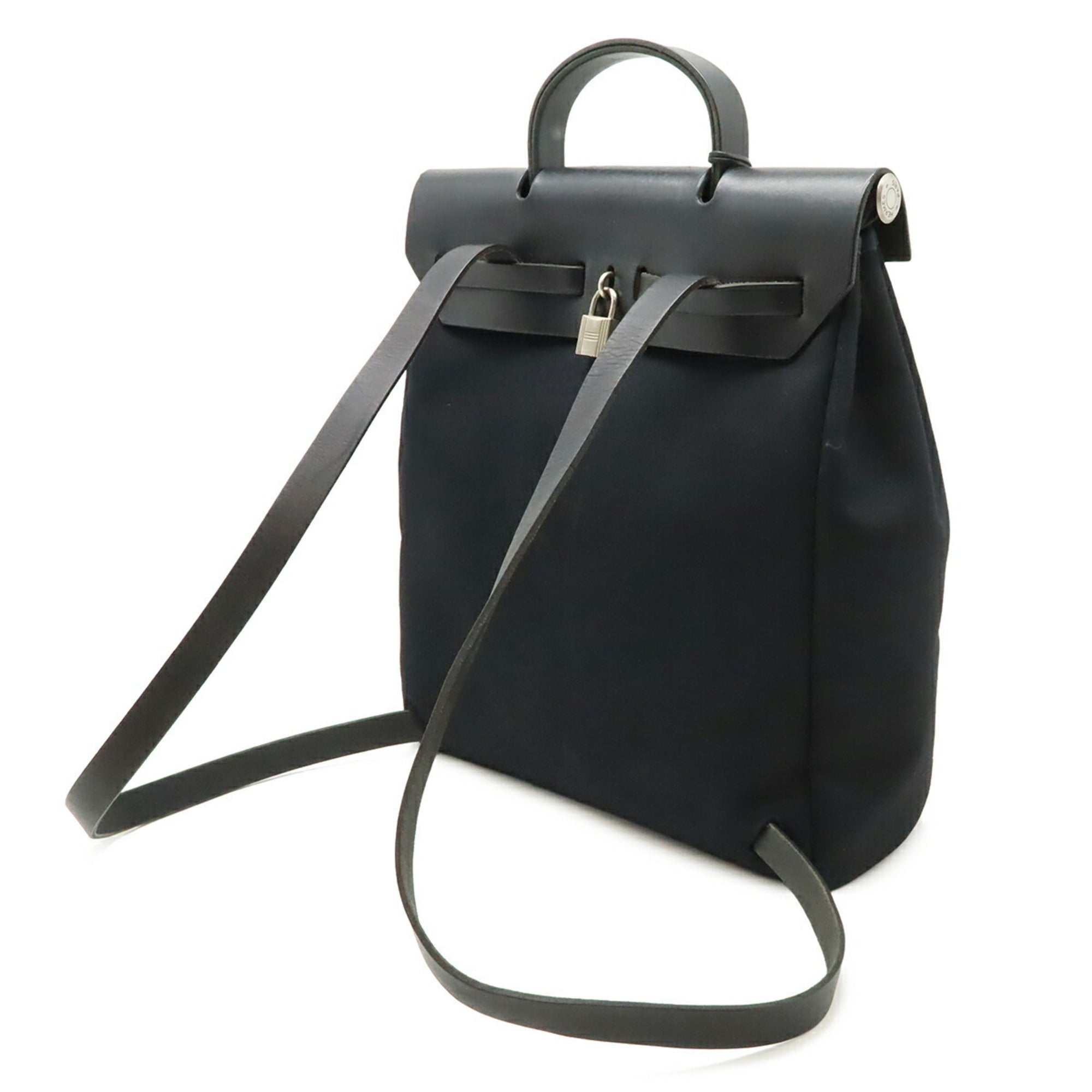 Hermes Black Toile Officier Backpack Handbag (Pre-Owned)
