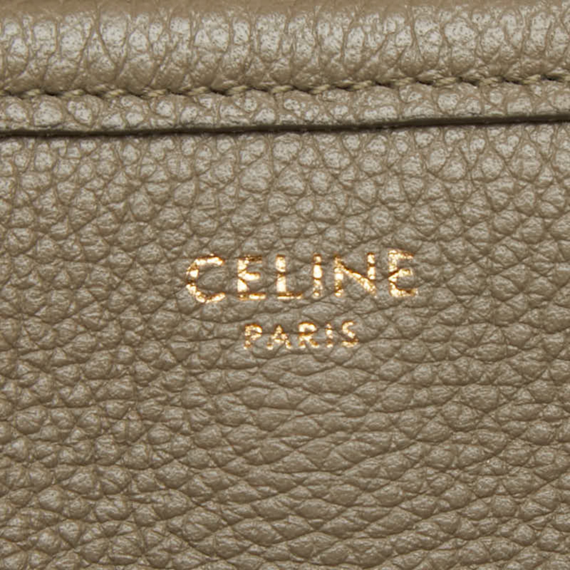 Celine Beige Leather Handbag Shoulder Bag (Pre-Owned)
