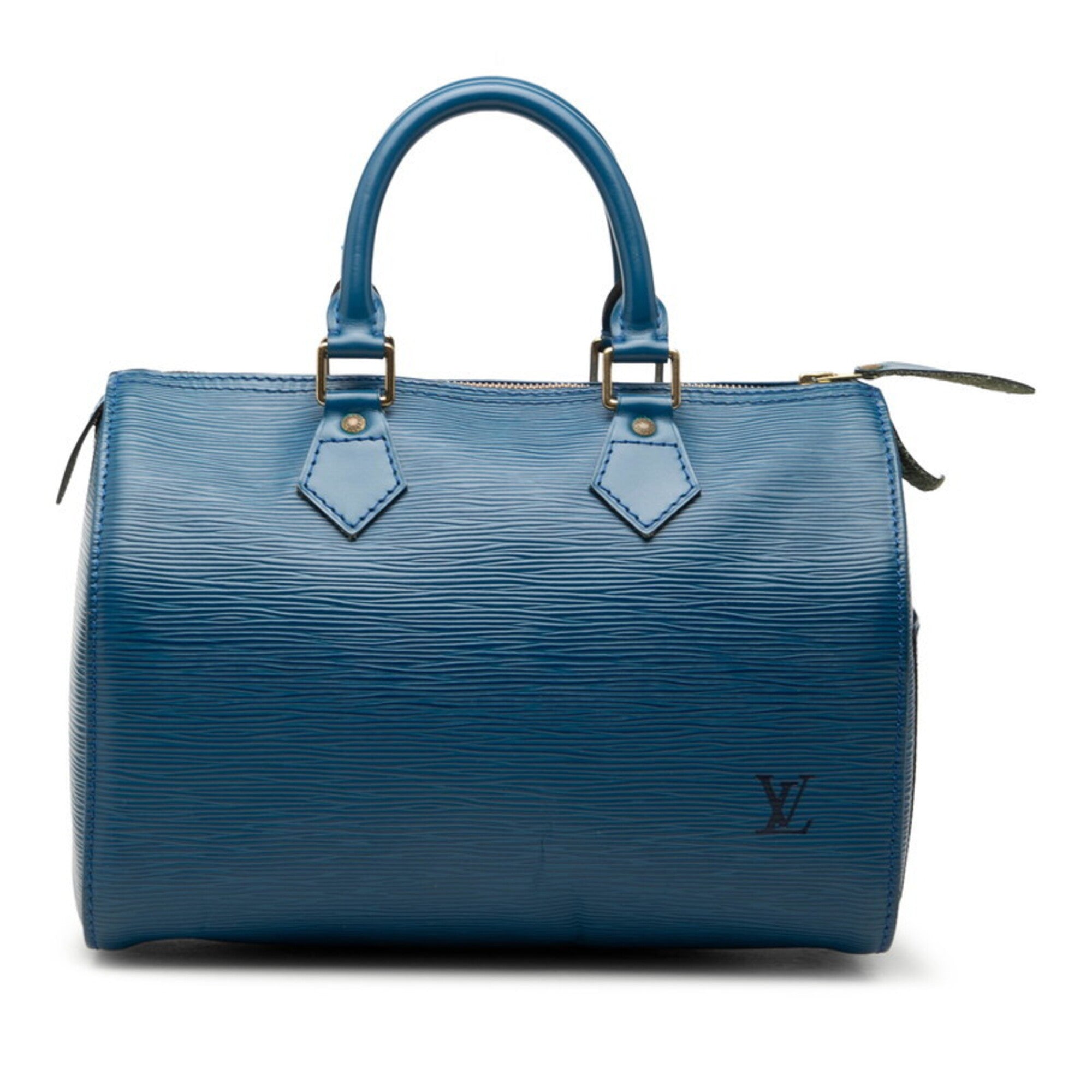 Louis Vuitton Epi Toledo Blue Leather Boston Bag Handbag (Pre-Owned)