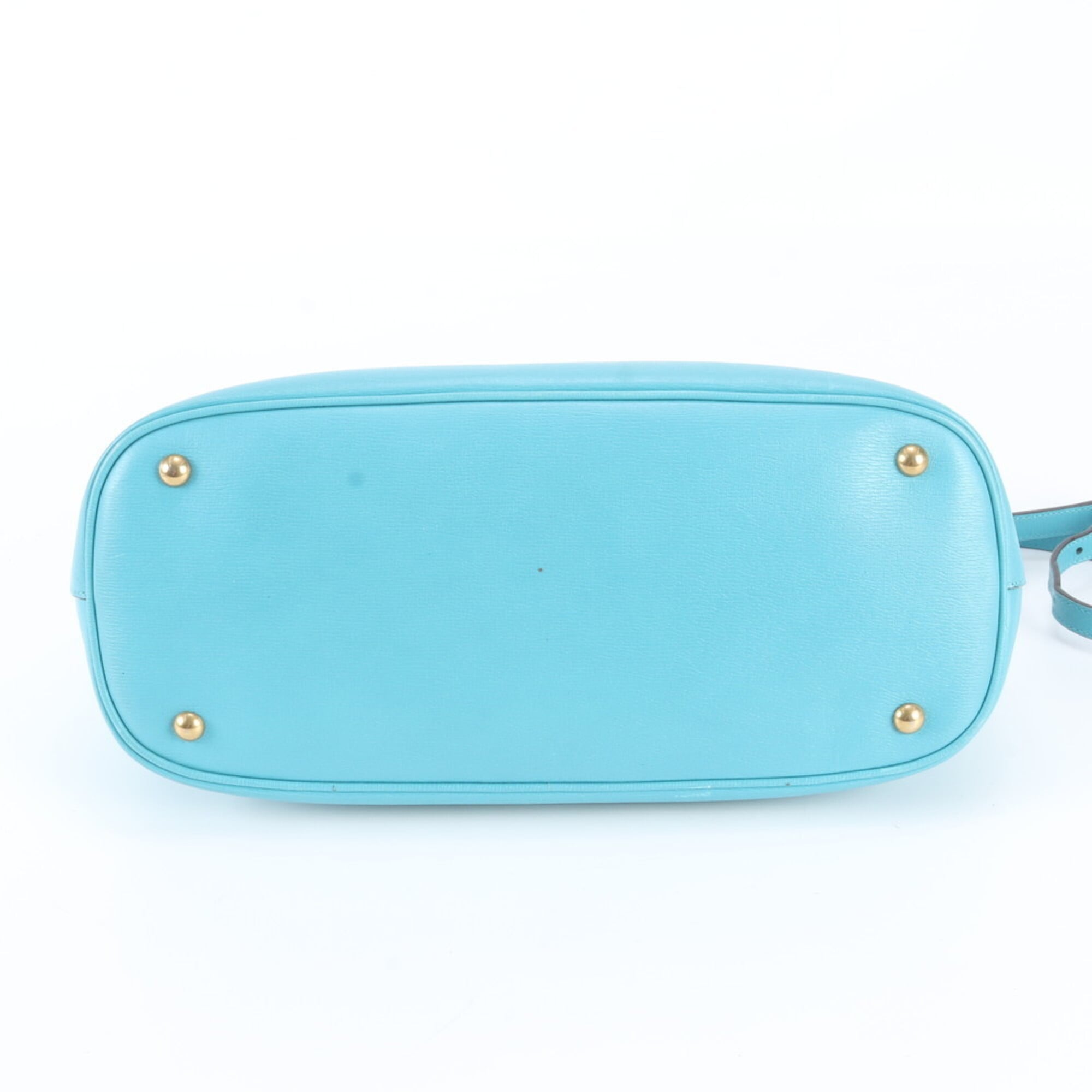 Gucci Blue Turquoise Leather Handbag Shoulder Bag Tote Bag (Pre-Owned)