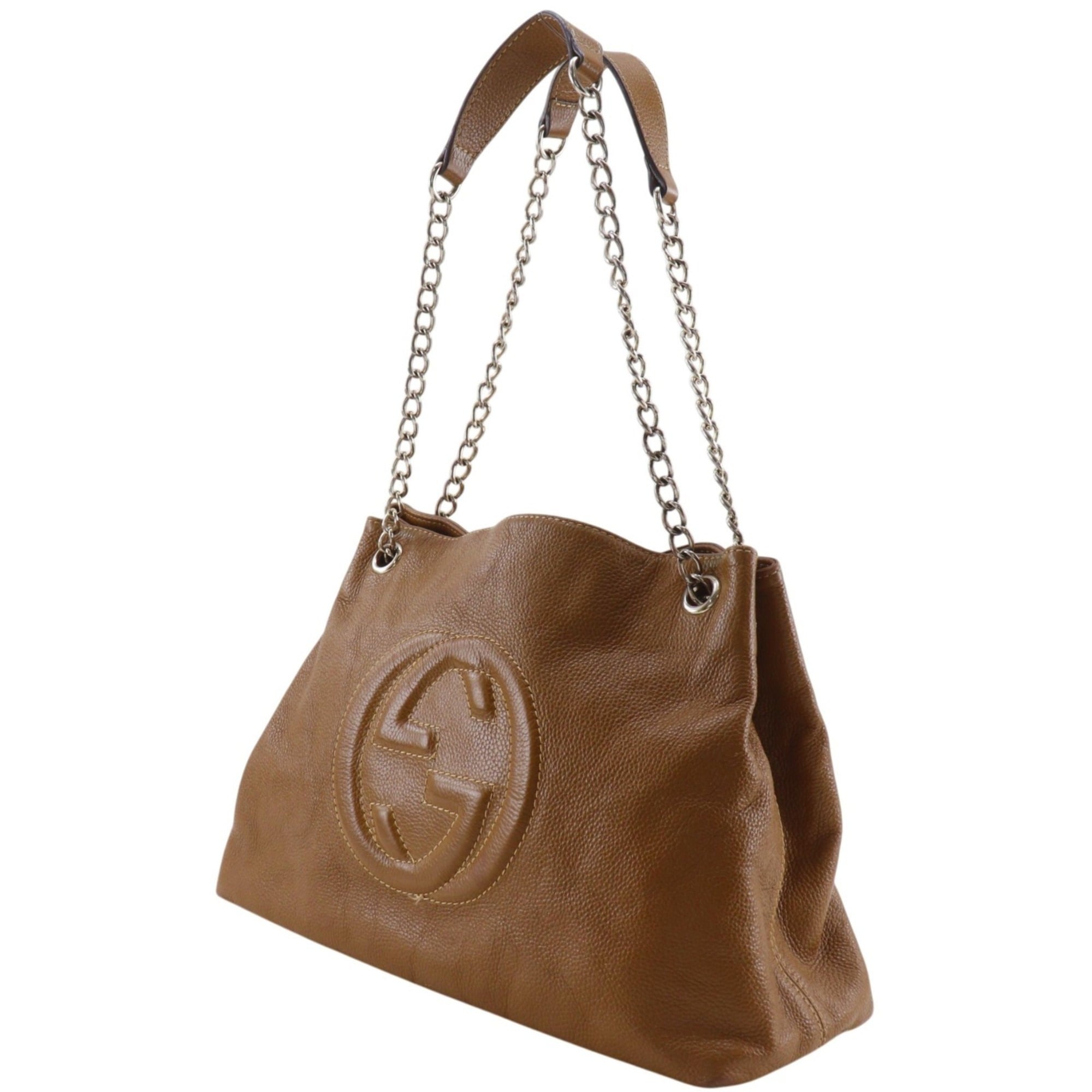 Gucci Brown Leather Tote Bag (Pre-Owned)