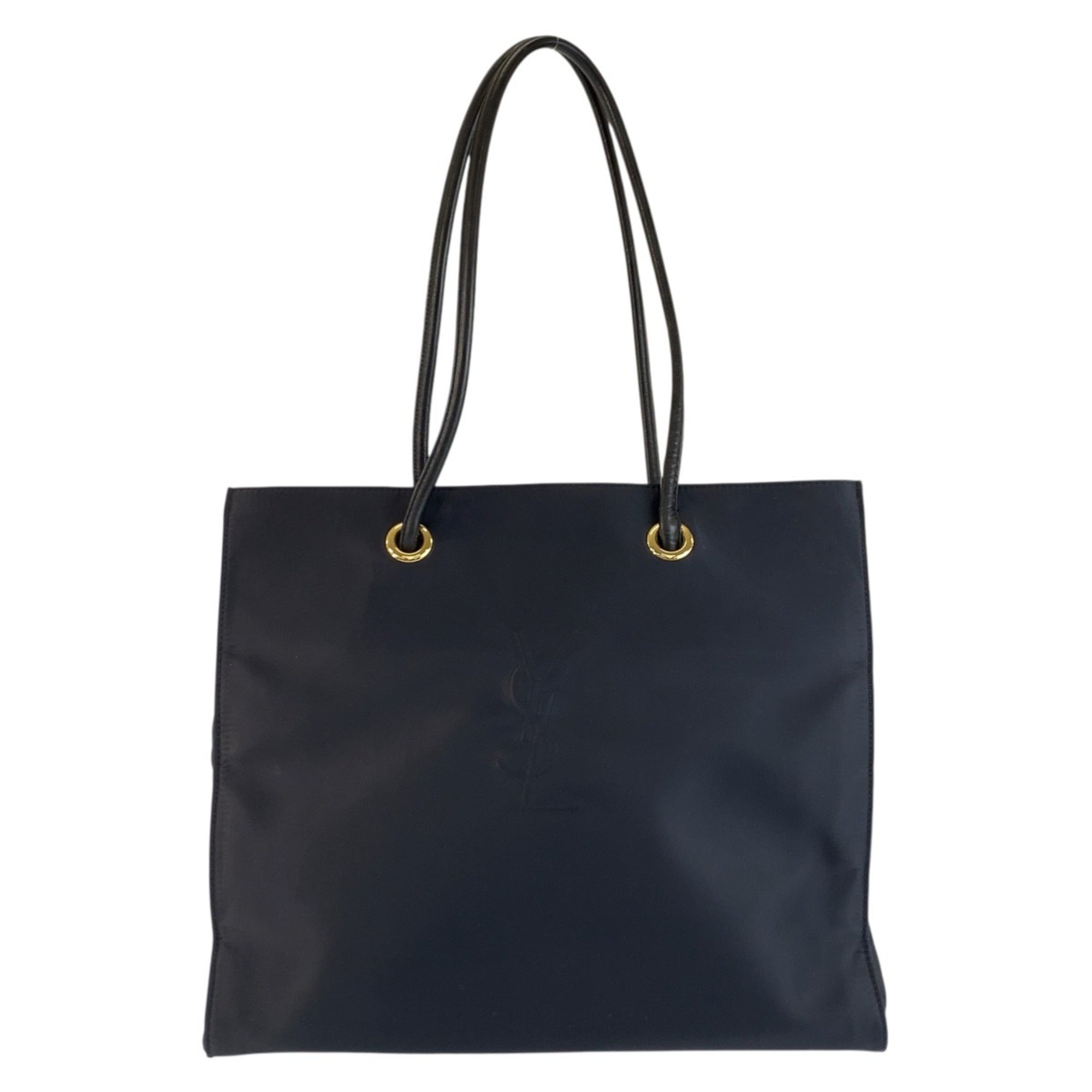 Yves Saint Laurent Navy Nylon Shoulder Bag Tote Bag (Pre-Owned)