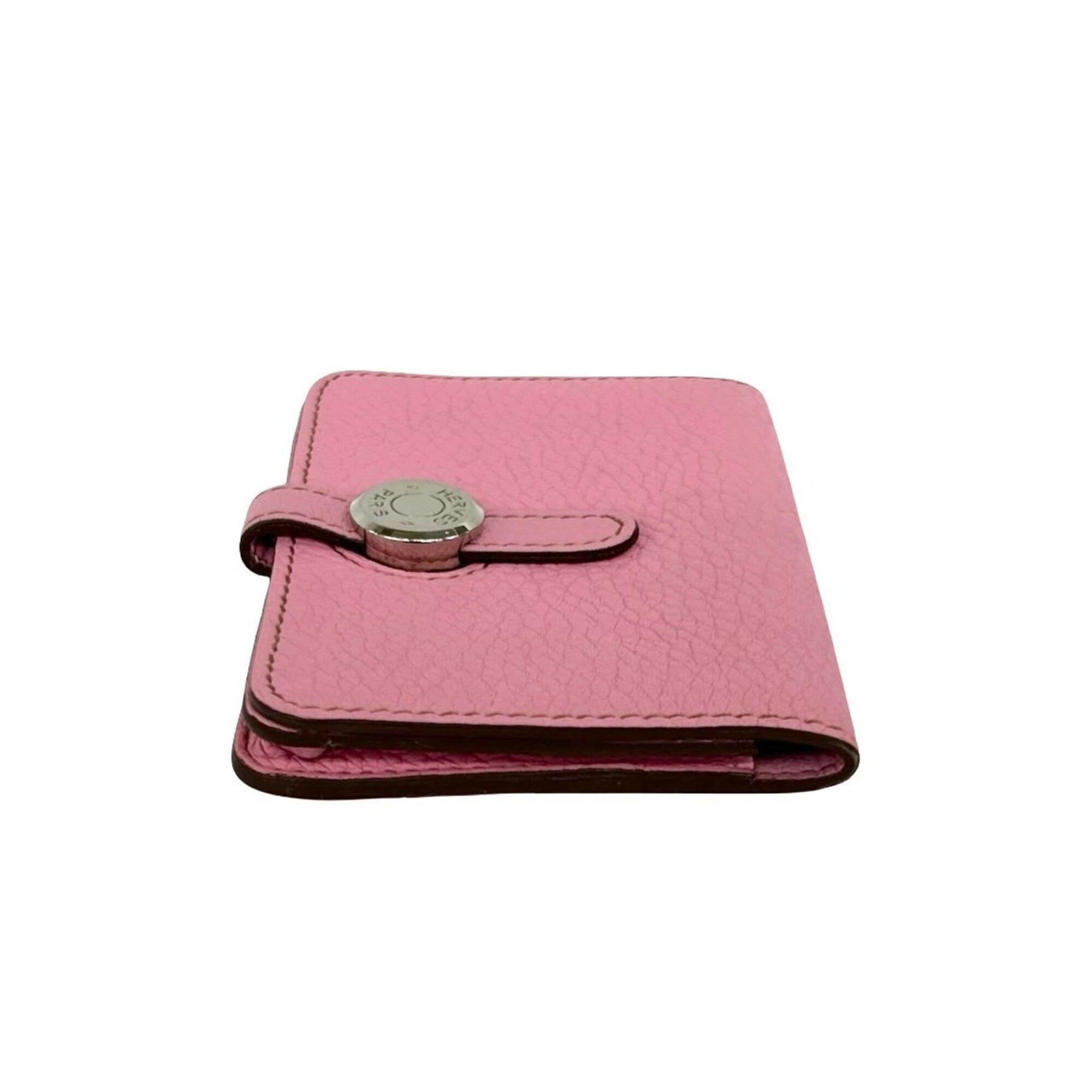 Hermes Pink Taurillon Clemence Leather Coin Purse/Coin Case (Pre-Owned)