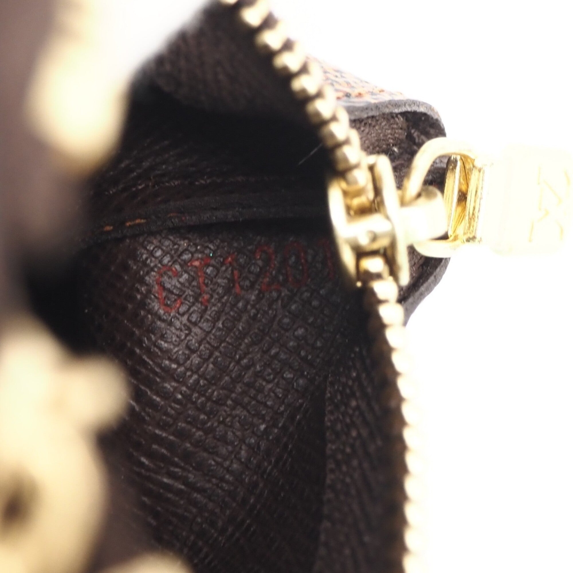Louis Vuitton Damier Beige Brown Coated Canvas Leather Pochette (Pre-Owned)