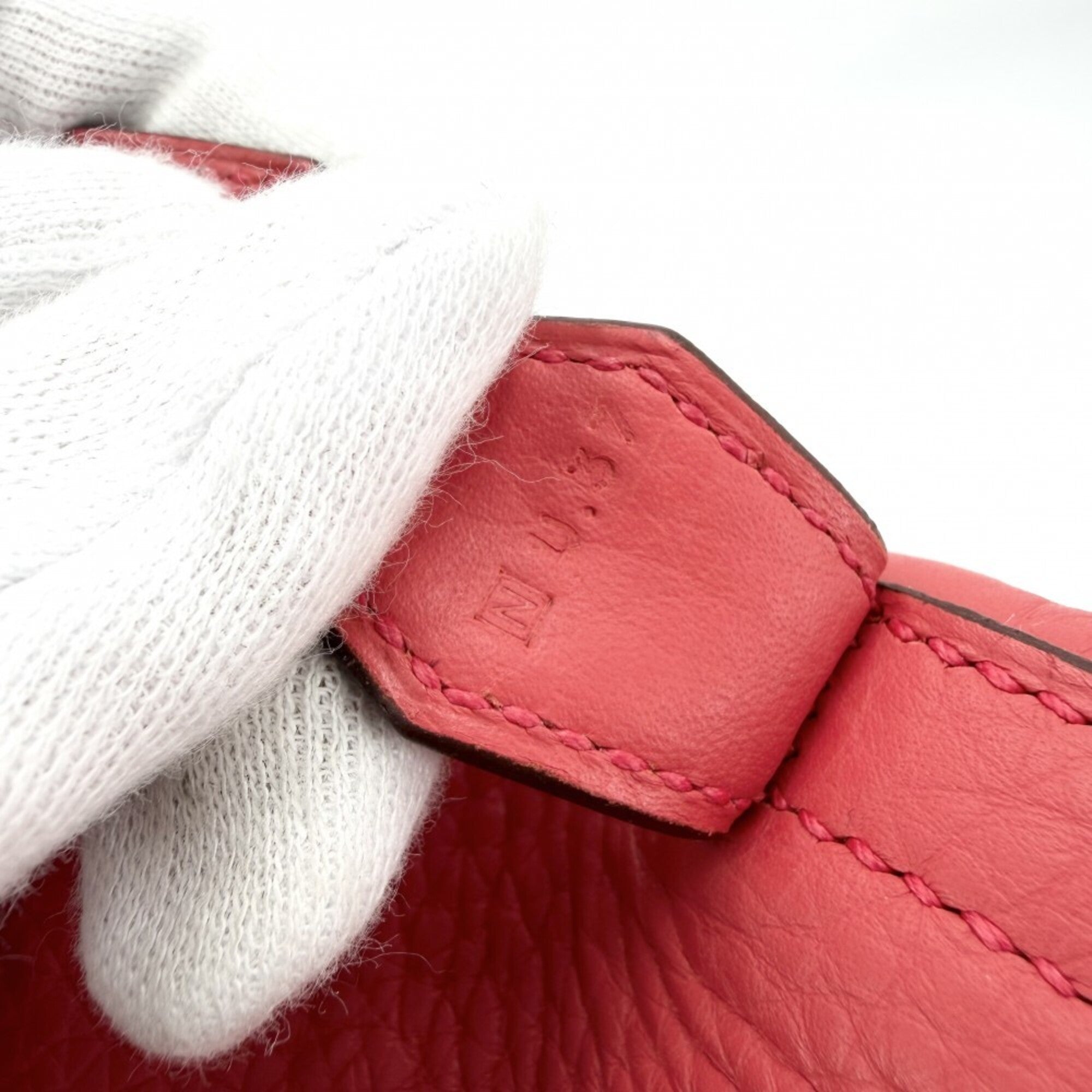 Hermes Red Color Leather Handbag Shoulder Bag (Pre-Owned)