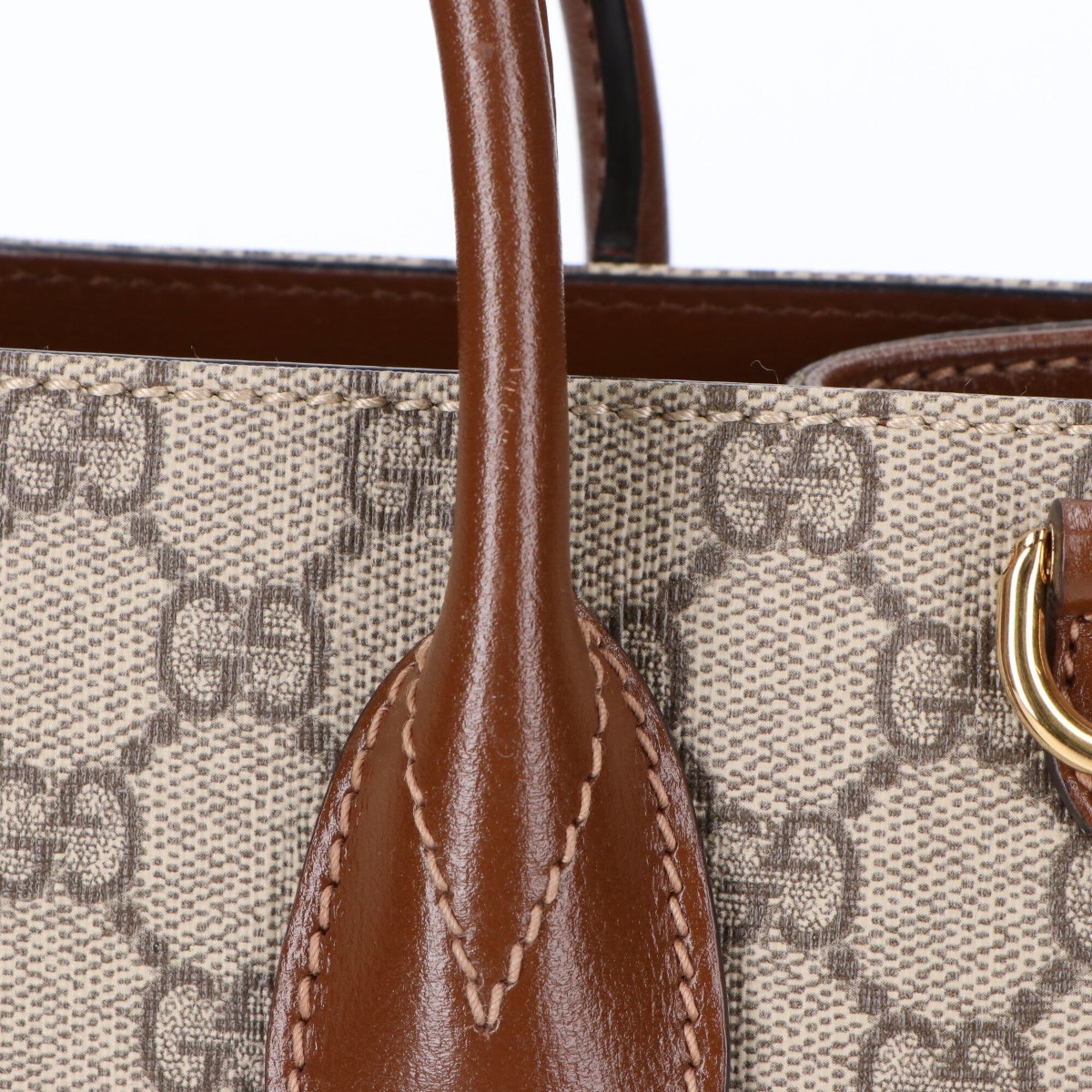 Gucci Beige Brown Pvc Tote Bag (Pre-Owned)