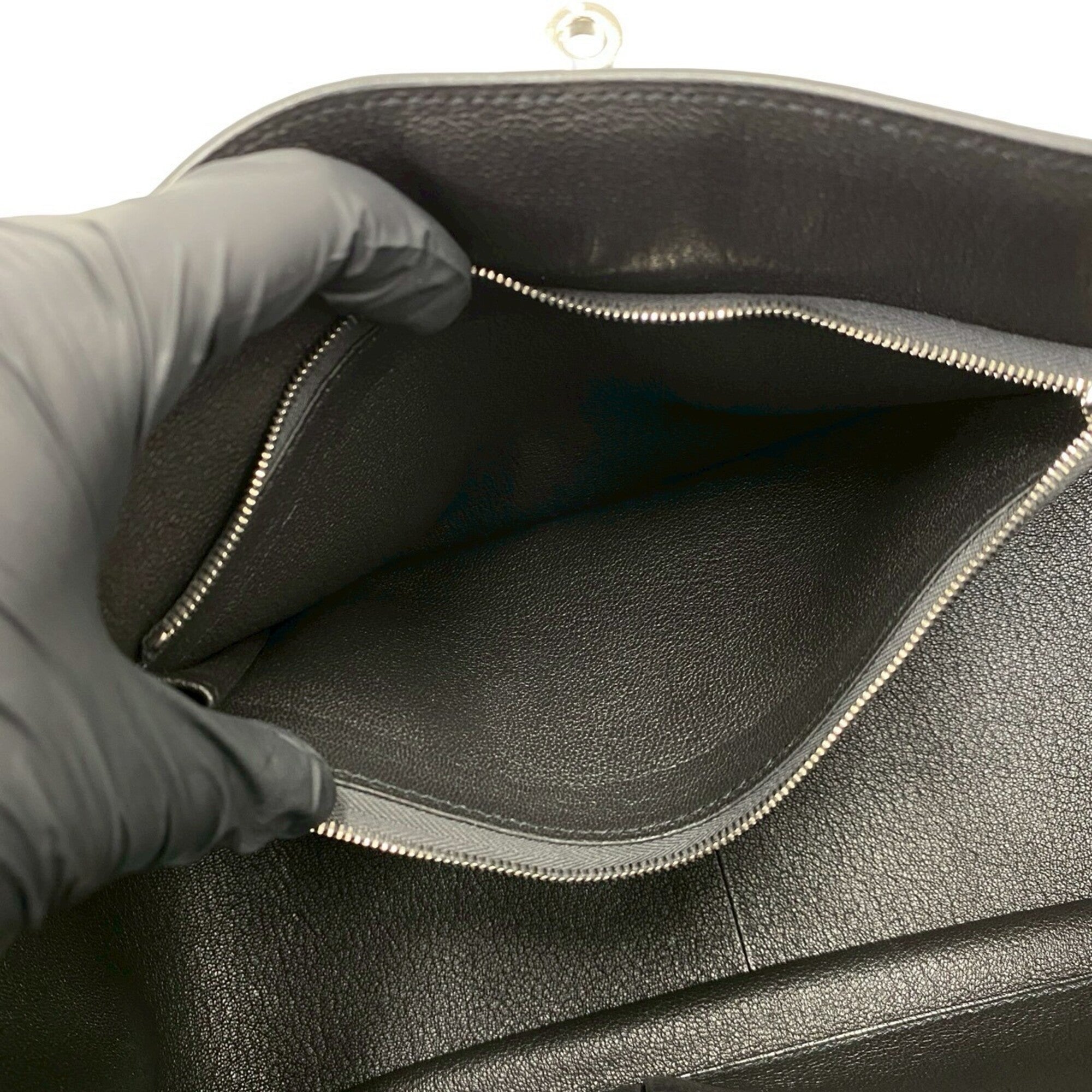 Hermes Black Taurillon Clemence Leather Shoulder Bag (Pre-Owned)