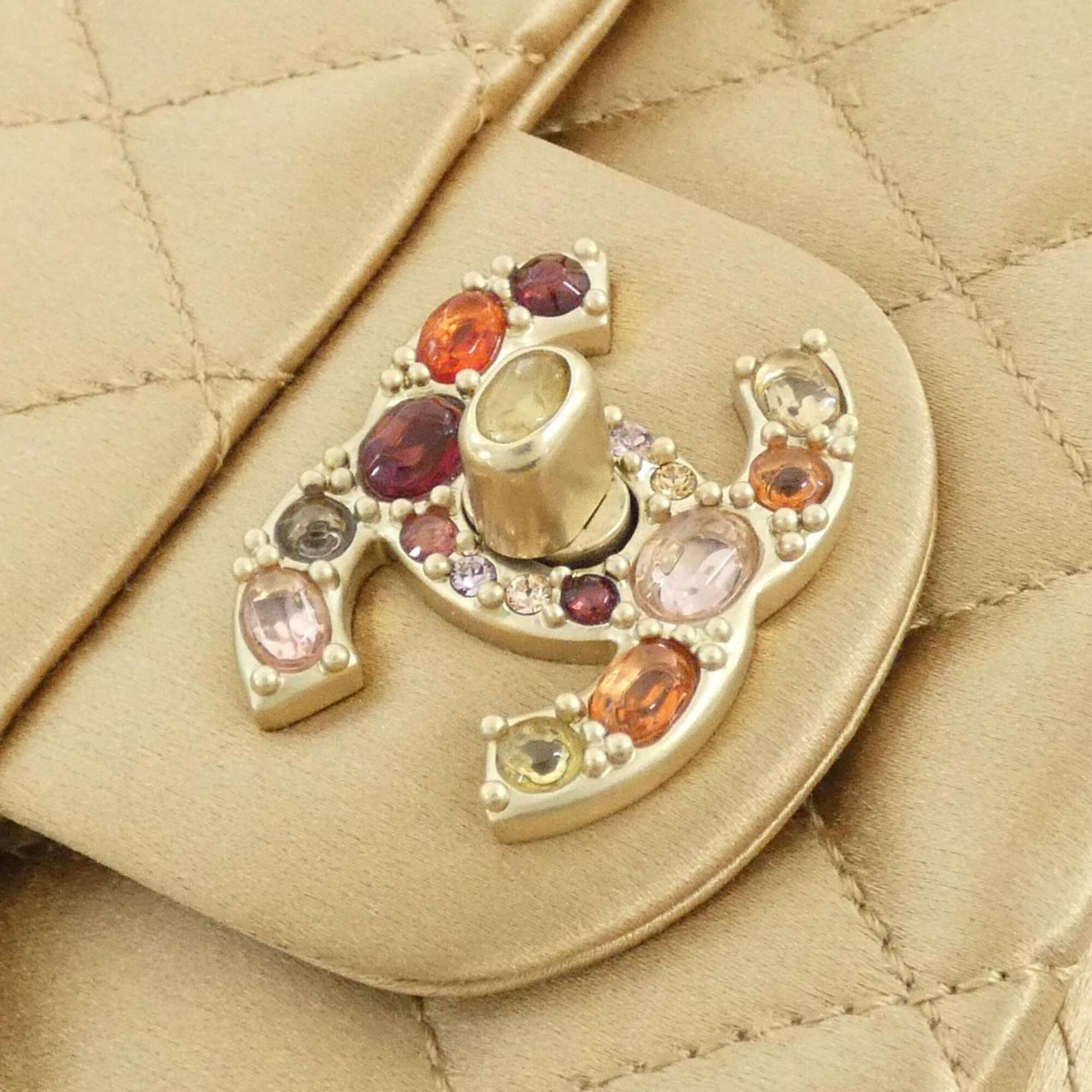 Chanel Gold Satin Shoulder Bag (Pre-Owned)