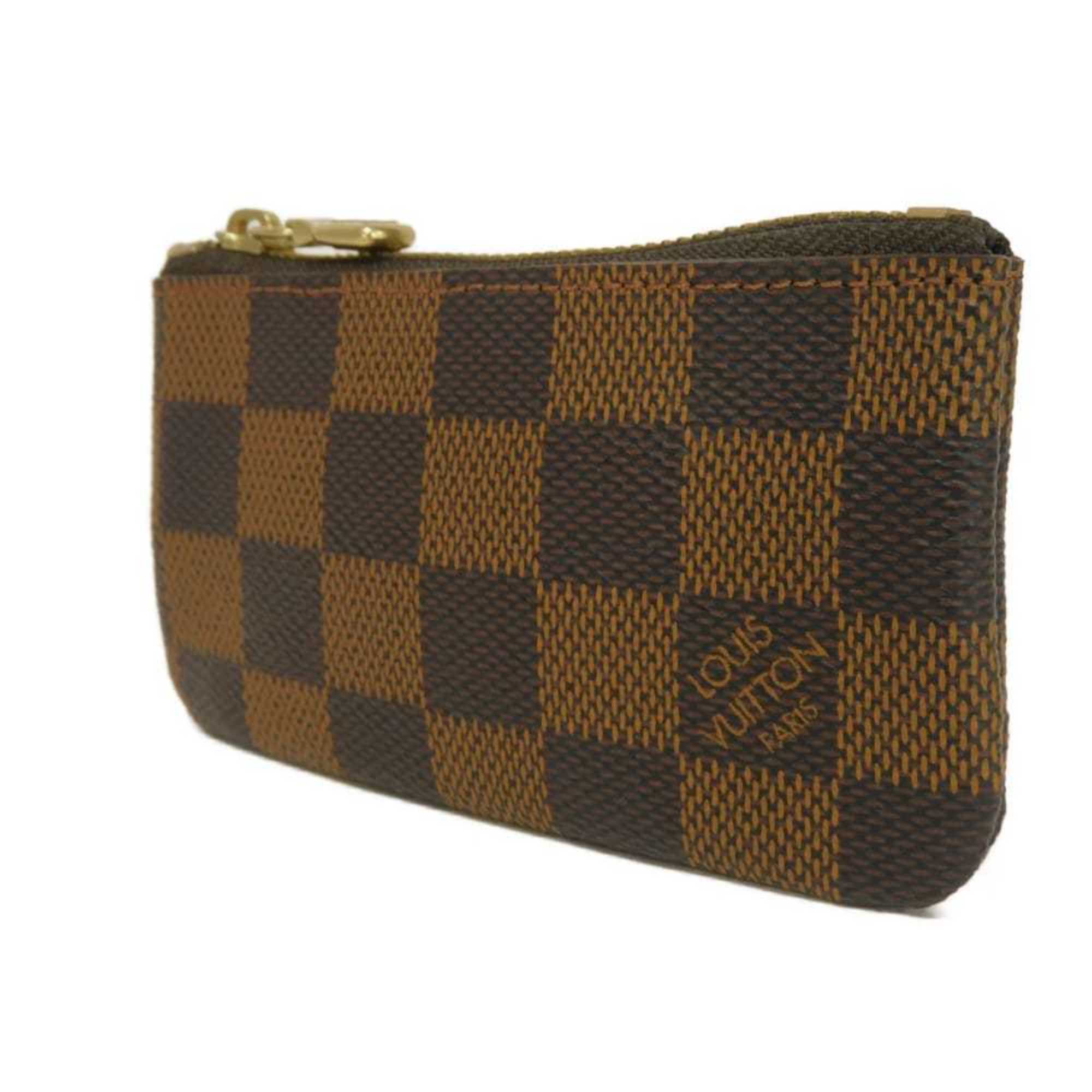 Louis Vuitton Brown Damier Canvas Ebene Damier Canvas Leather Coin Purse/Coin Case (Pre-Owned)