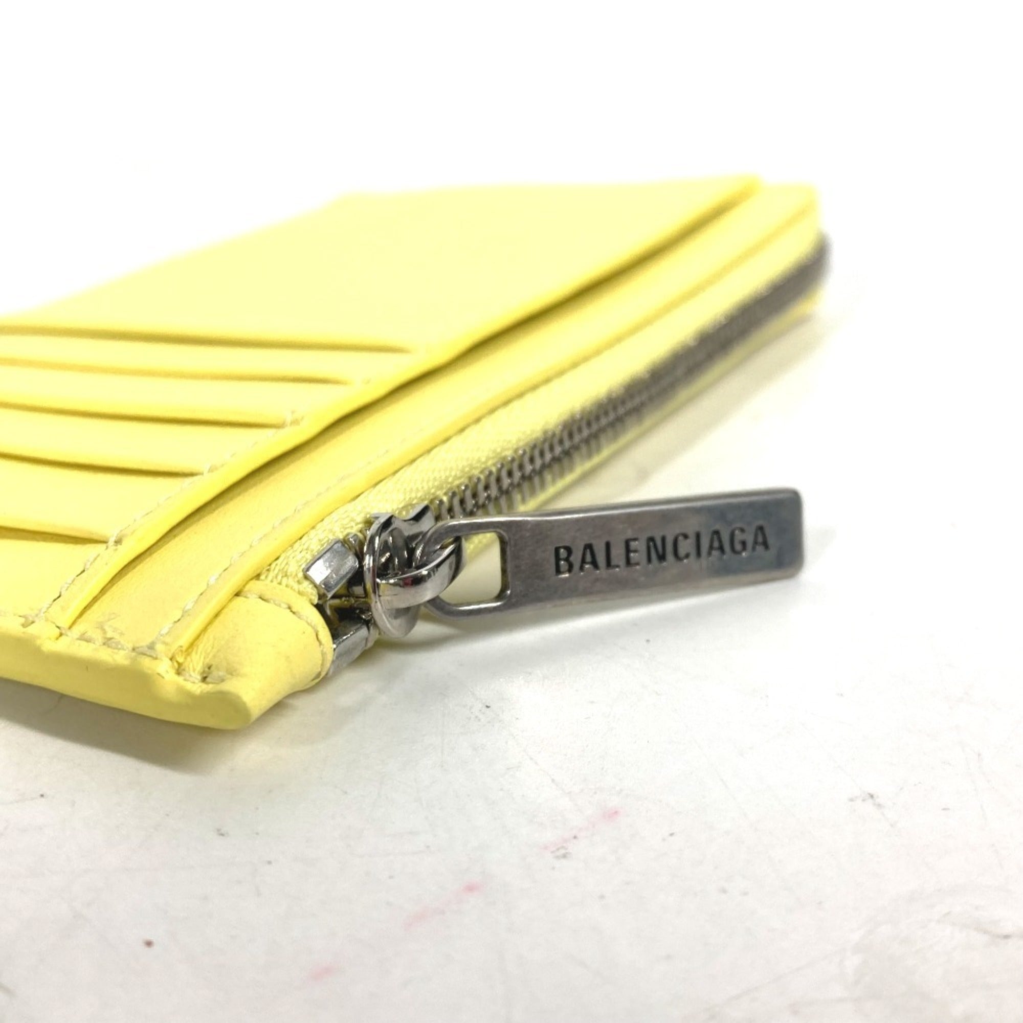 Balenciaga Yellow Leather Coin Purse/Coin Case (Pre-Owned)