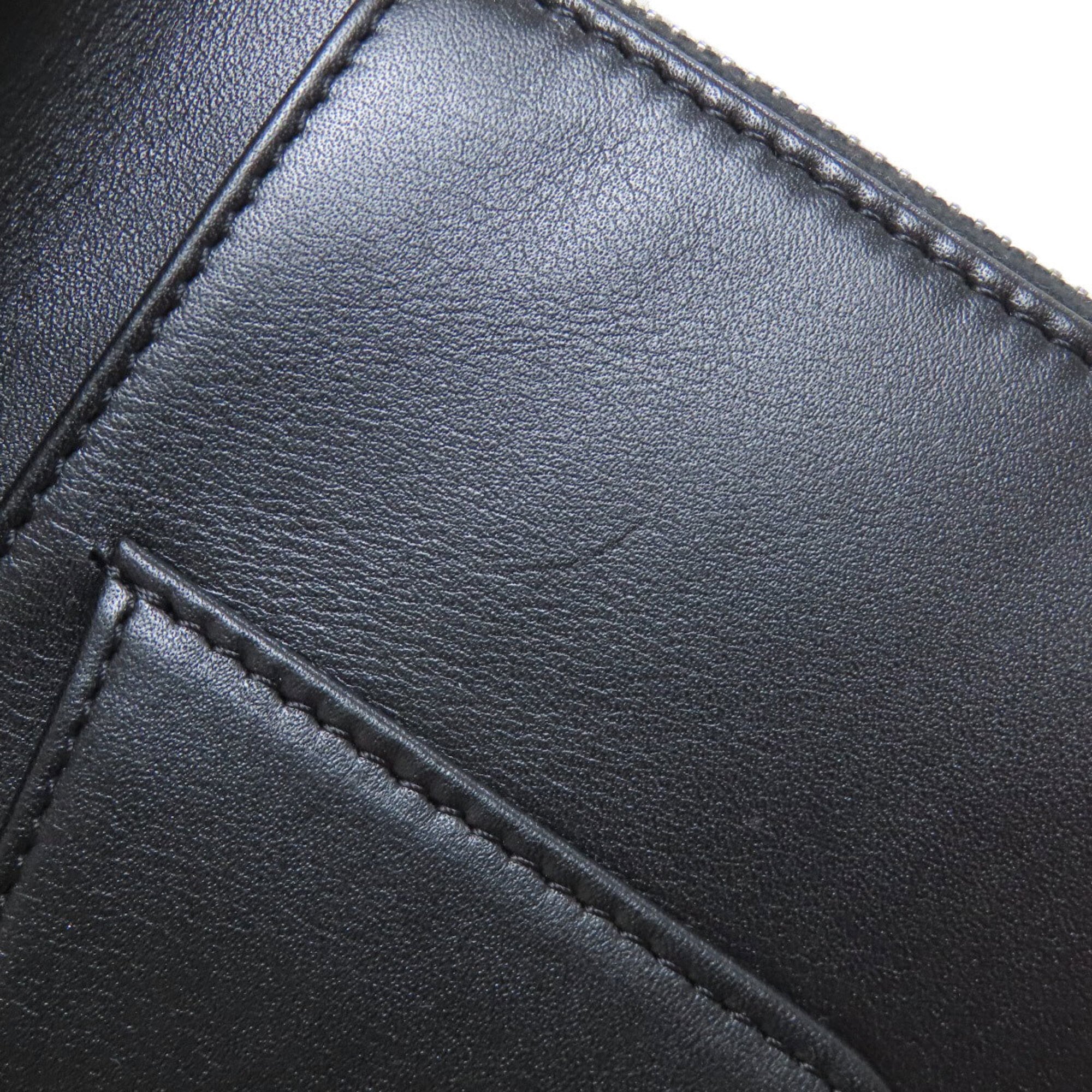 Chanel Black Leather Long Wallet (Bi-Fold) (Pre-Owned)