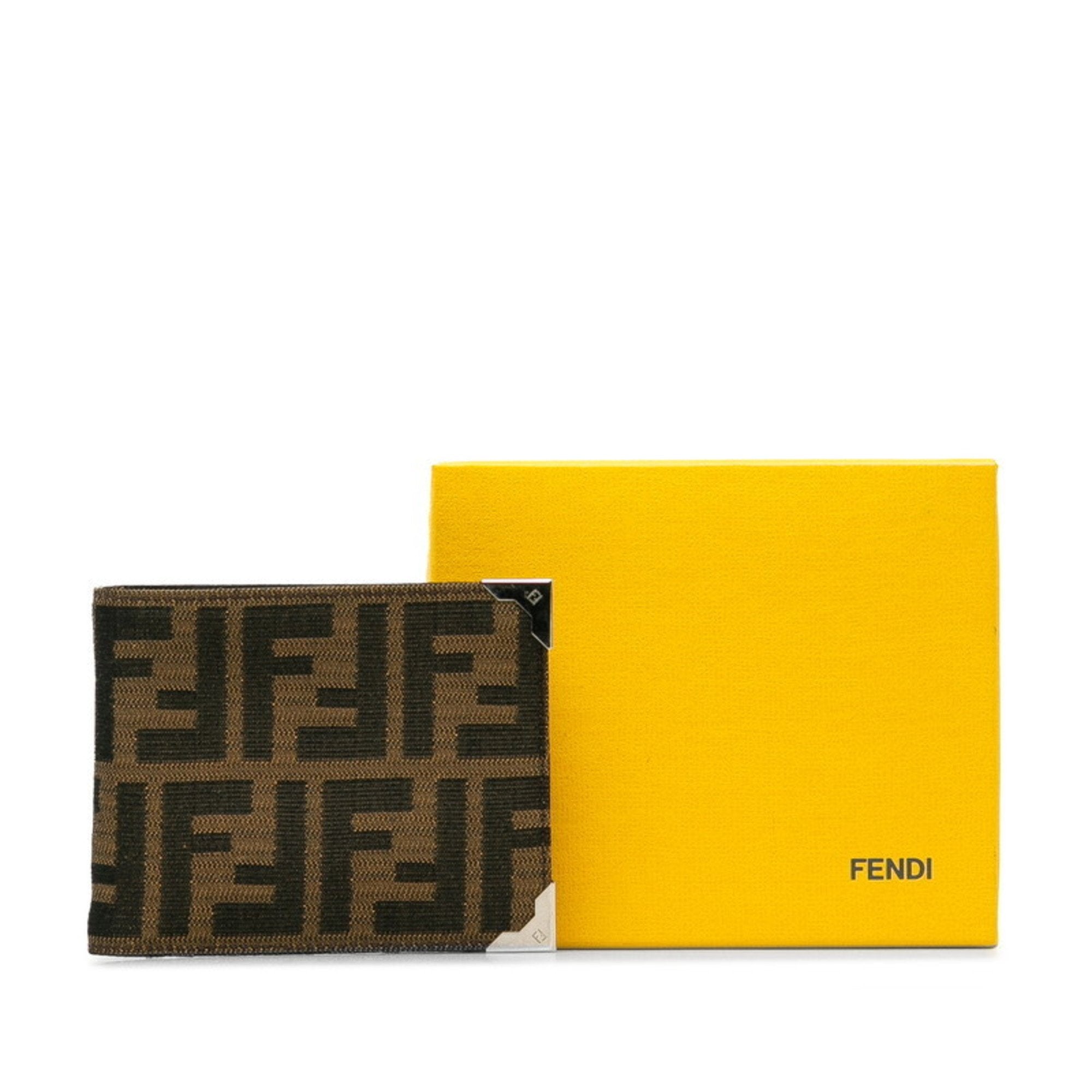 Fendi Brown Canvas Bill Wallet (Bi-Fold) (Pre-Owned)