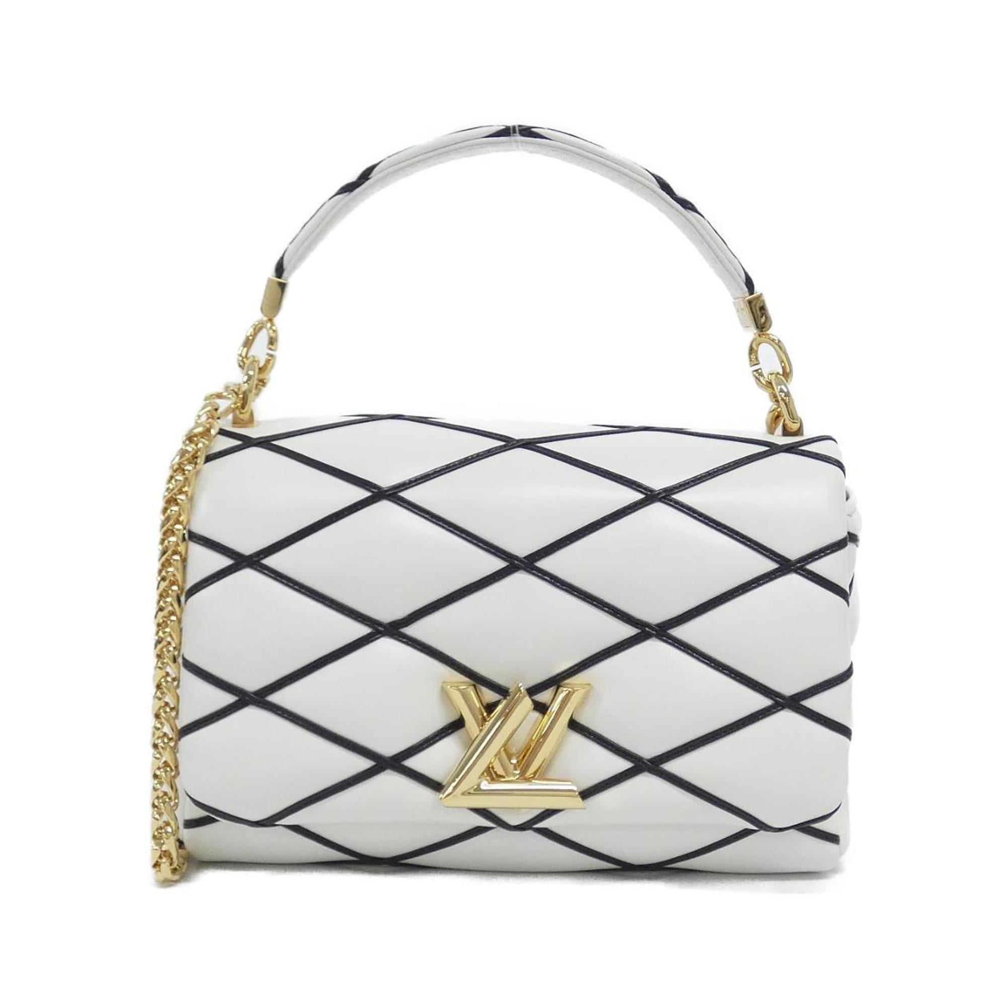 Louis Vuitton Blanc Noir Leather Shoulder Bag (Pre-Owned)