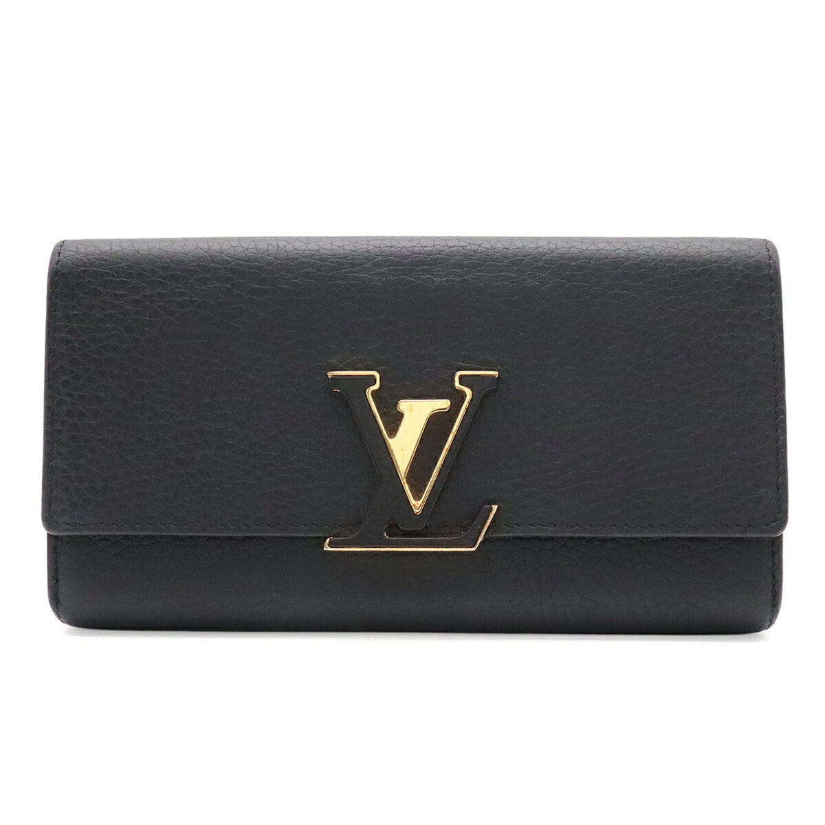 Louis Vuitton Black Fuchsia Noir Leather Long Wallet (Bi-Fold) (Pre-Owned)