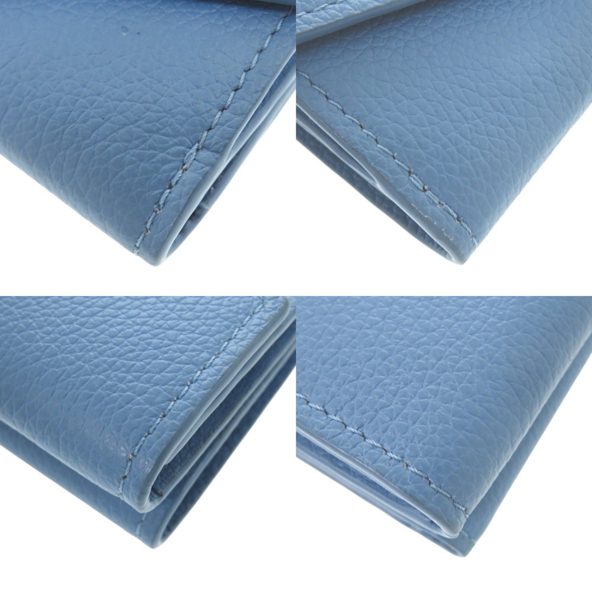 Louis Vuitton Blue Leather Wallet (Tri-Fold) (Pre-Owned)