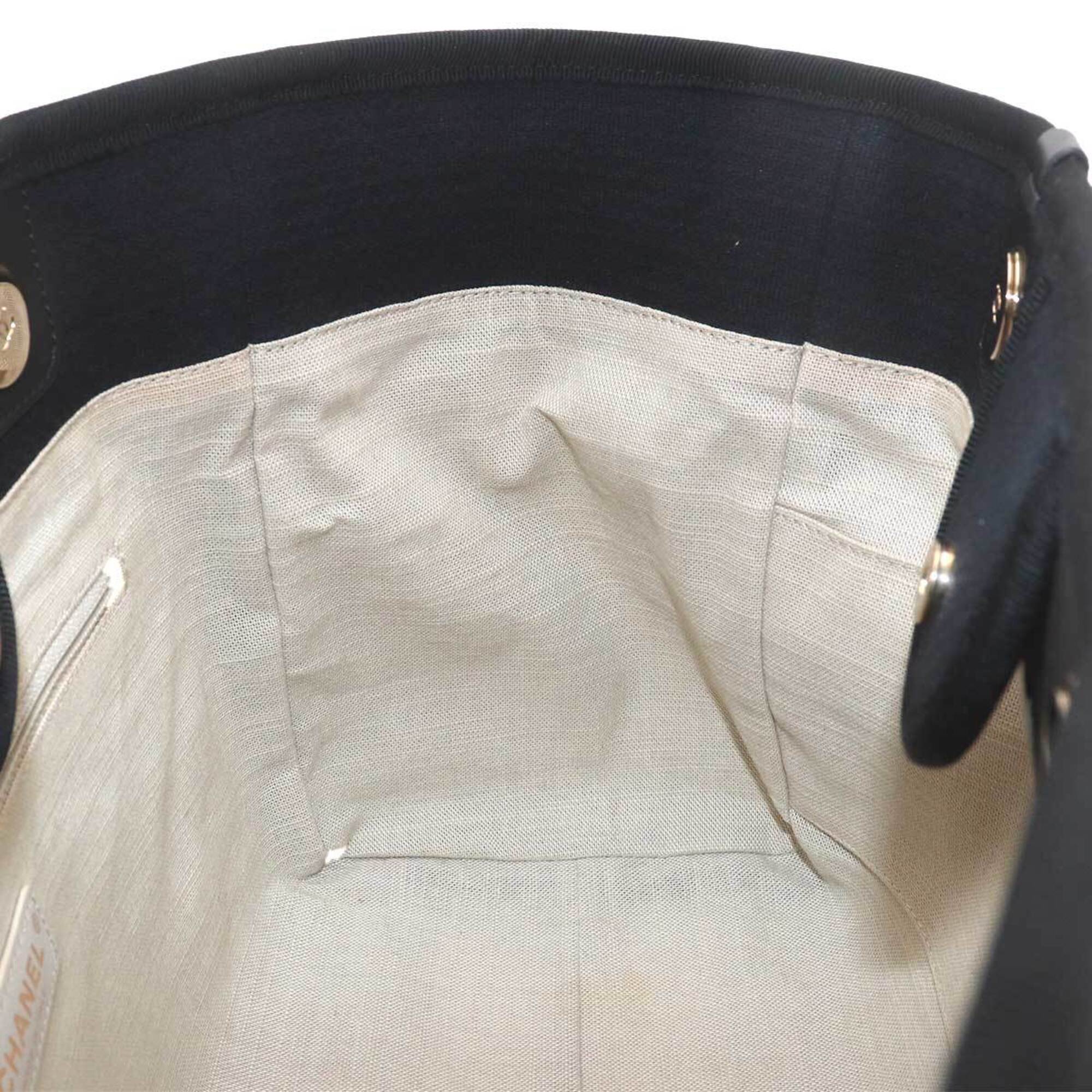 Chanel Navy Canvas Handbag Pouch Shopping Bag Tote Bag (Pre-Owned)
