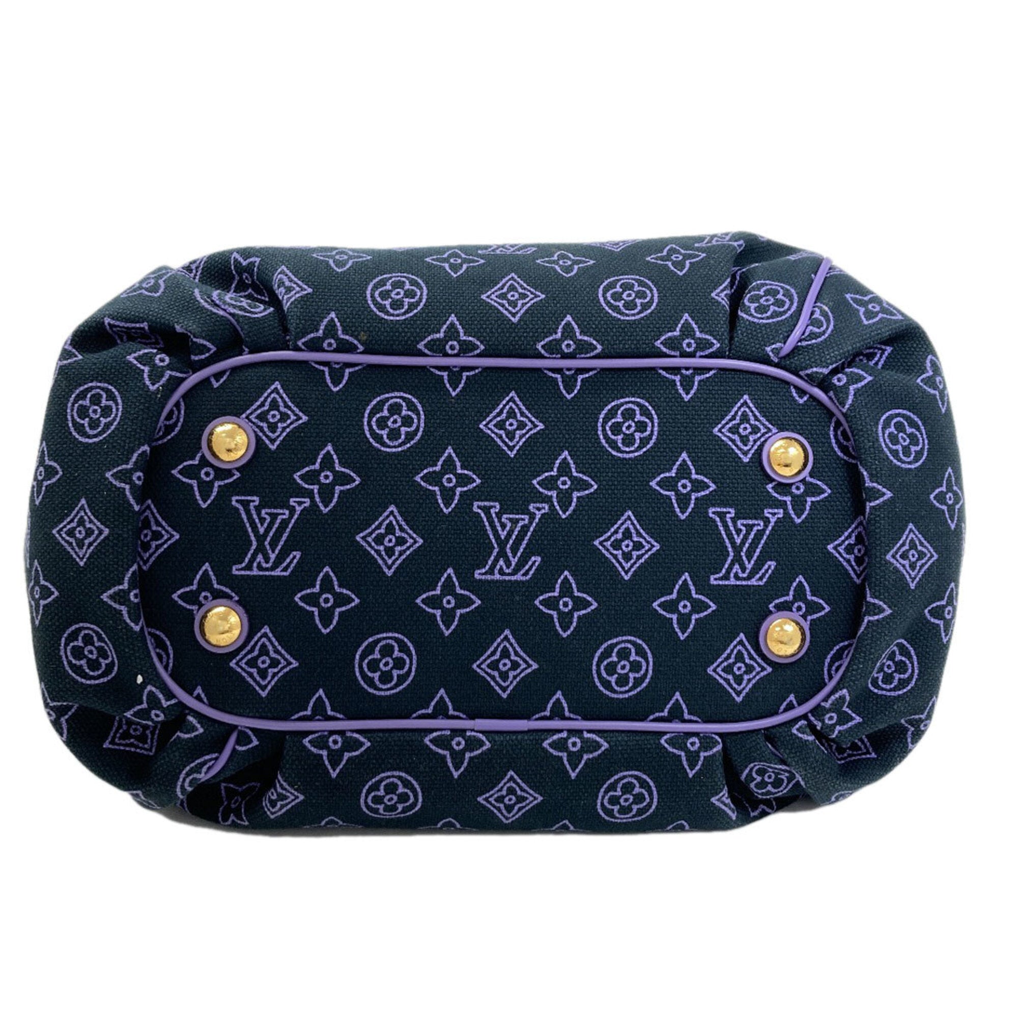 Louis Vuitton Black Purple Canvas Tote Bag (Pre-Owned)