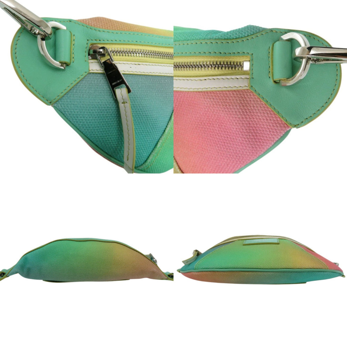 Jimmy Choo Multi-Color Cotton Leather Sling Bag (Pre-Owned)