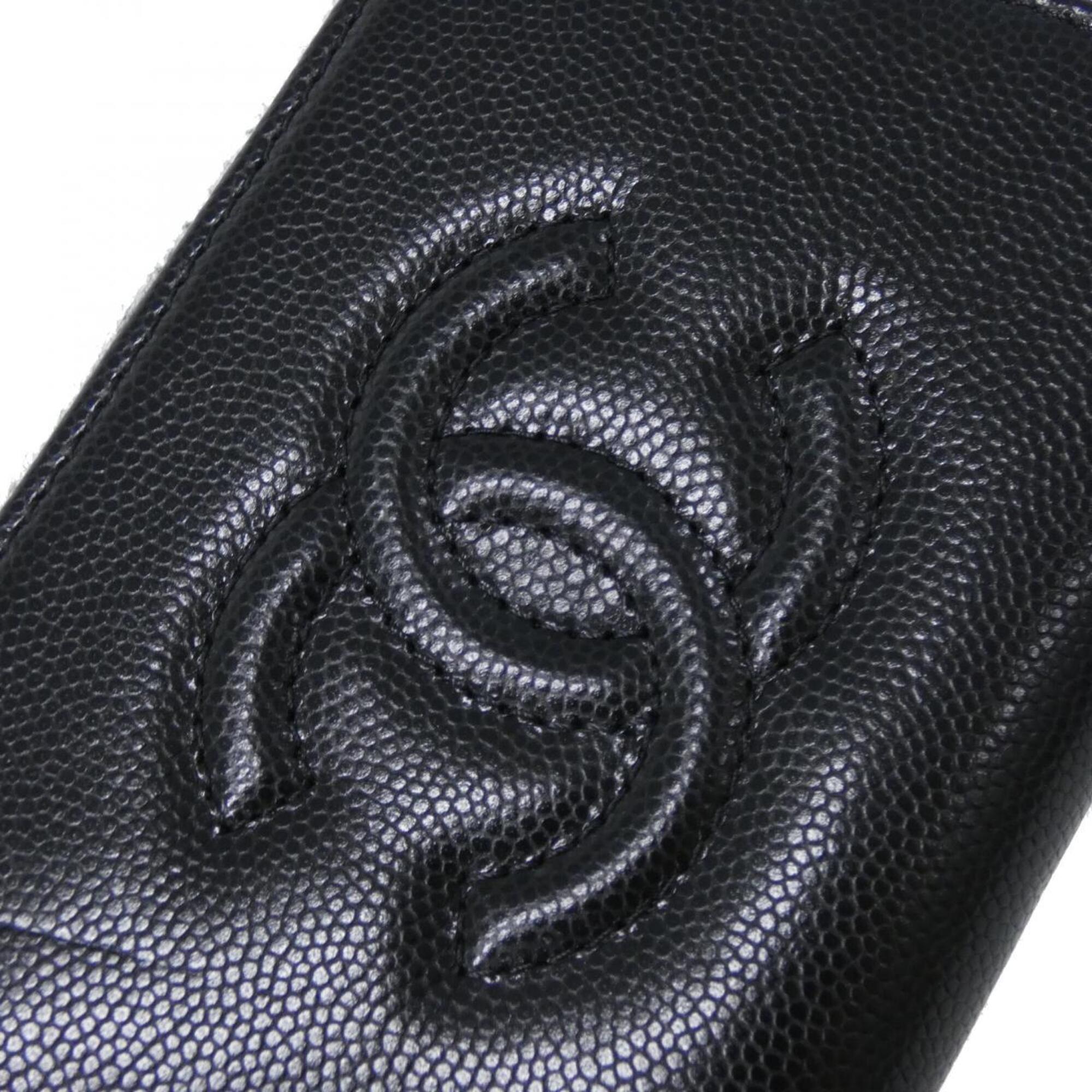 Chanel Black Grained Calfskin Coin Purse/Coin Case (Pre-Owned)