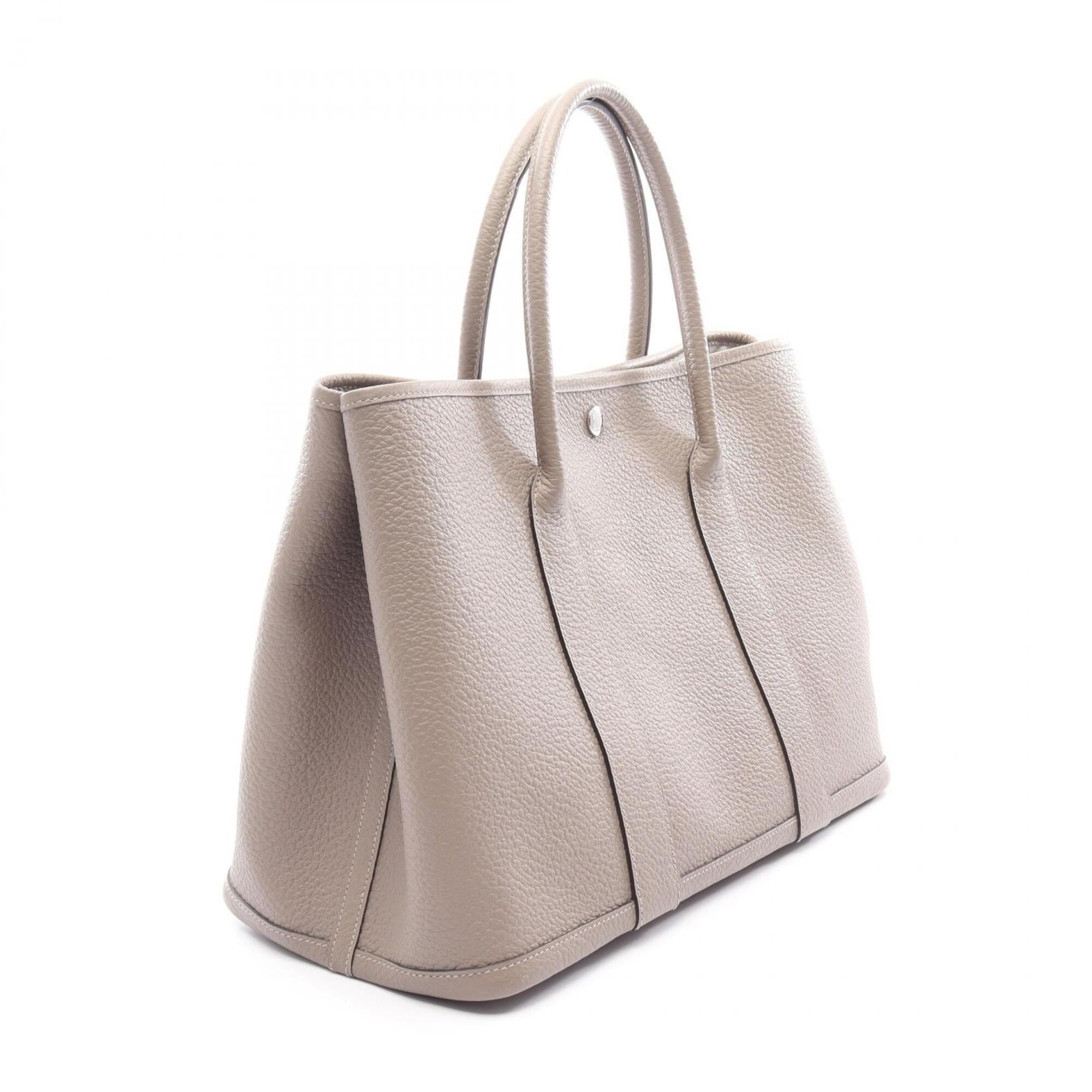 Hermes Garden Beige Leather Handbag Tote Bag (Pre-Owned)