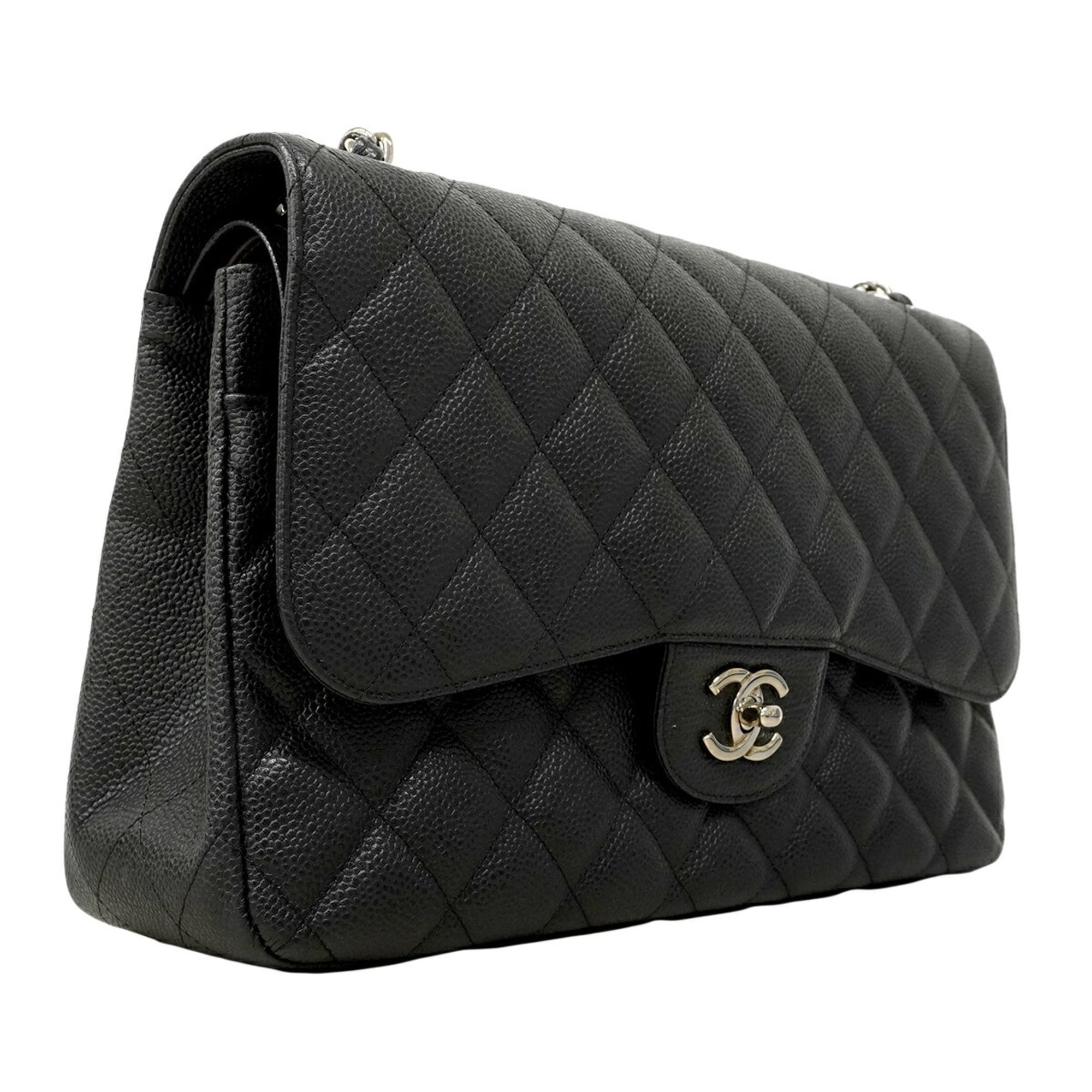 Chanel Black Grained Calfskin Shoulder Bag (Pre-Owned)
