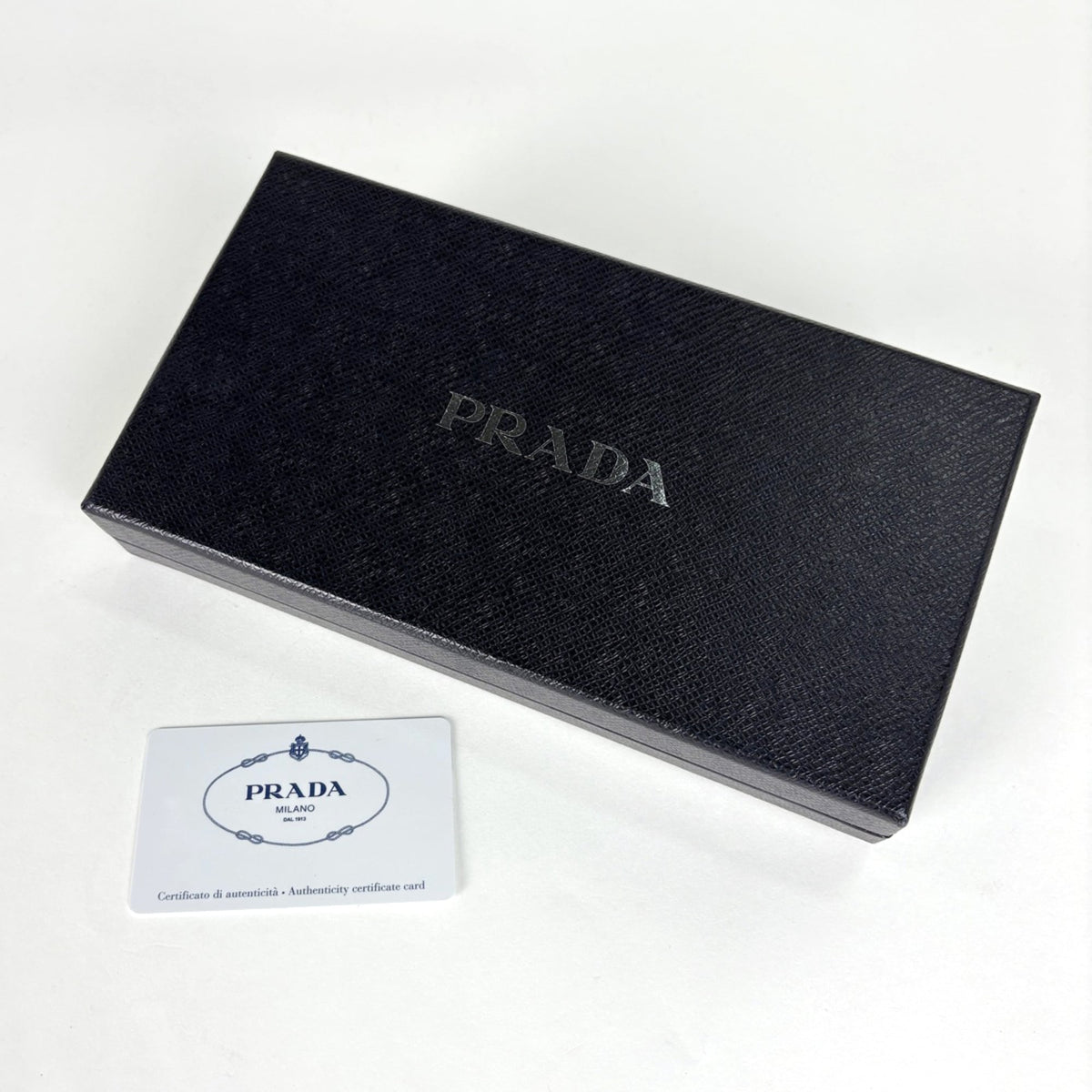 Prada Grayish Leather Long Wallet (Bi-Fold) (Pre-Owned)