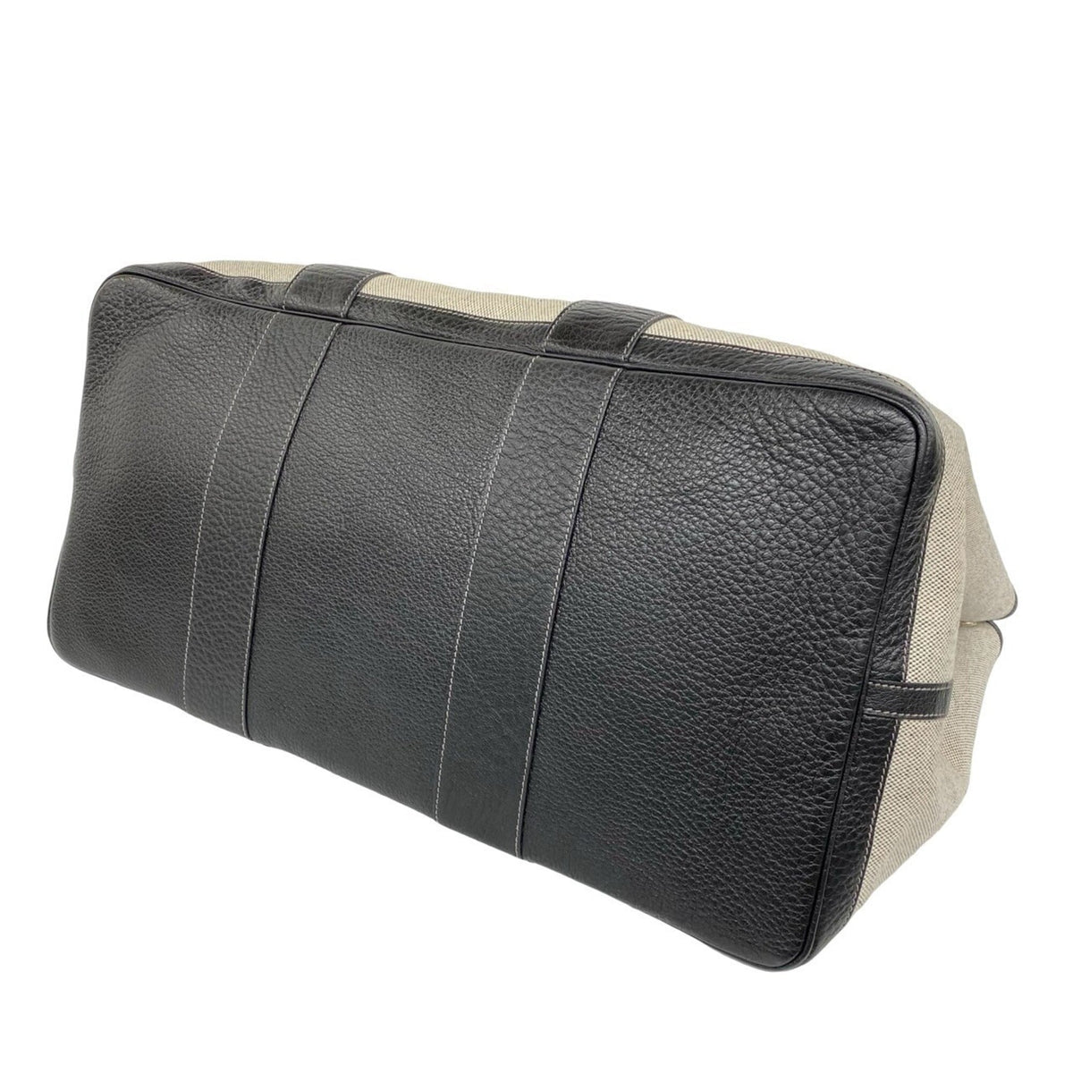 Hermes Black Gray Toile H Negonda Leather Handbag (Pre-Owned)