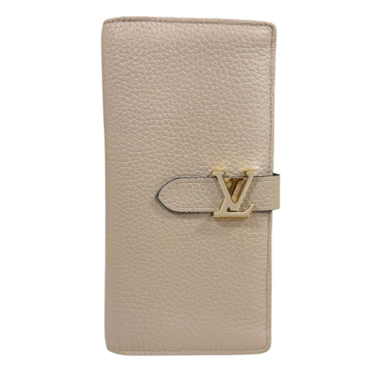 Louis Vuitton Beige Leather Long Wallet (Bi-Fold) (Pre-Owned)