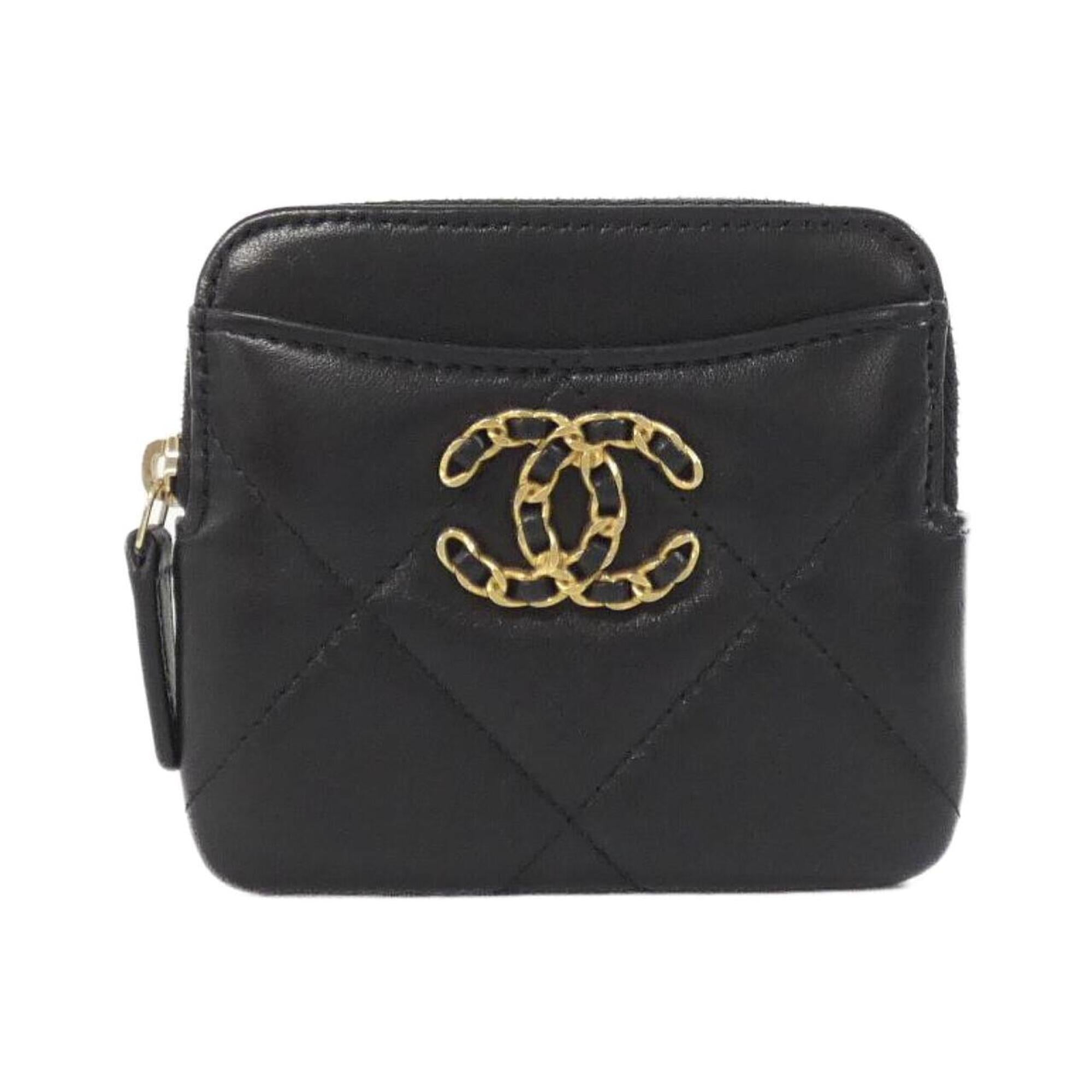 Chanel Black Leather Coin Purse/Coin Case (Pre-Owned)