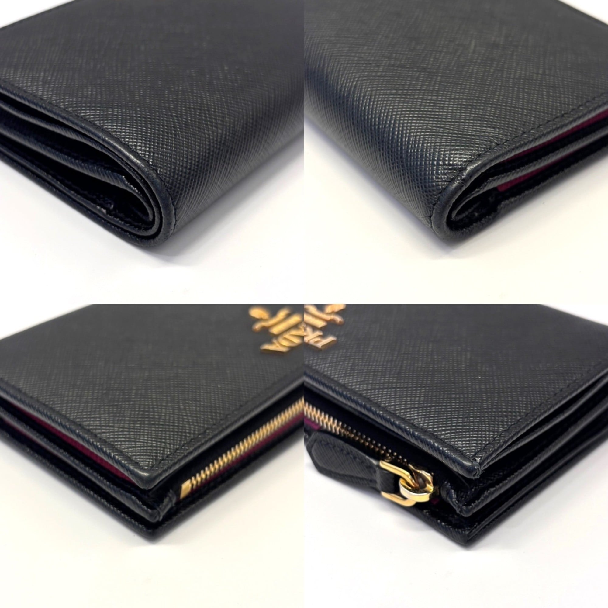 Prada Saffiano Black Leather Wallet (Bi-Fold) (Pre-Owned)
