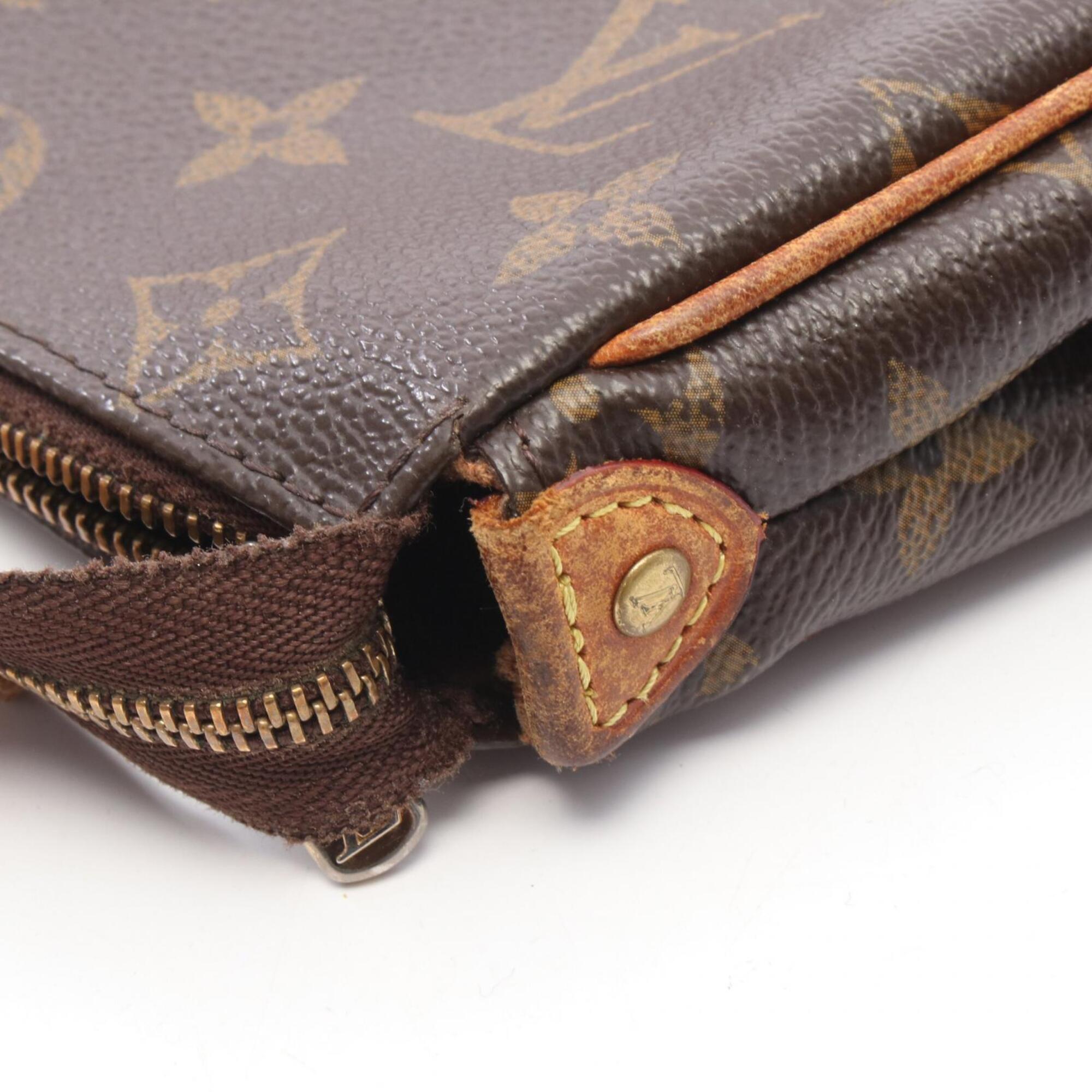 Louis Vuitton Brown Monogram Coated Canvas Leather Handbag Shoulder Bag (Pre-Owned)