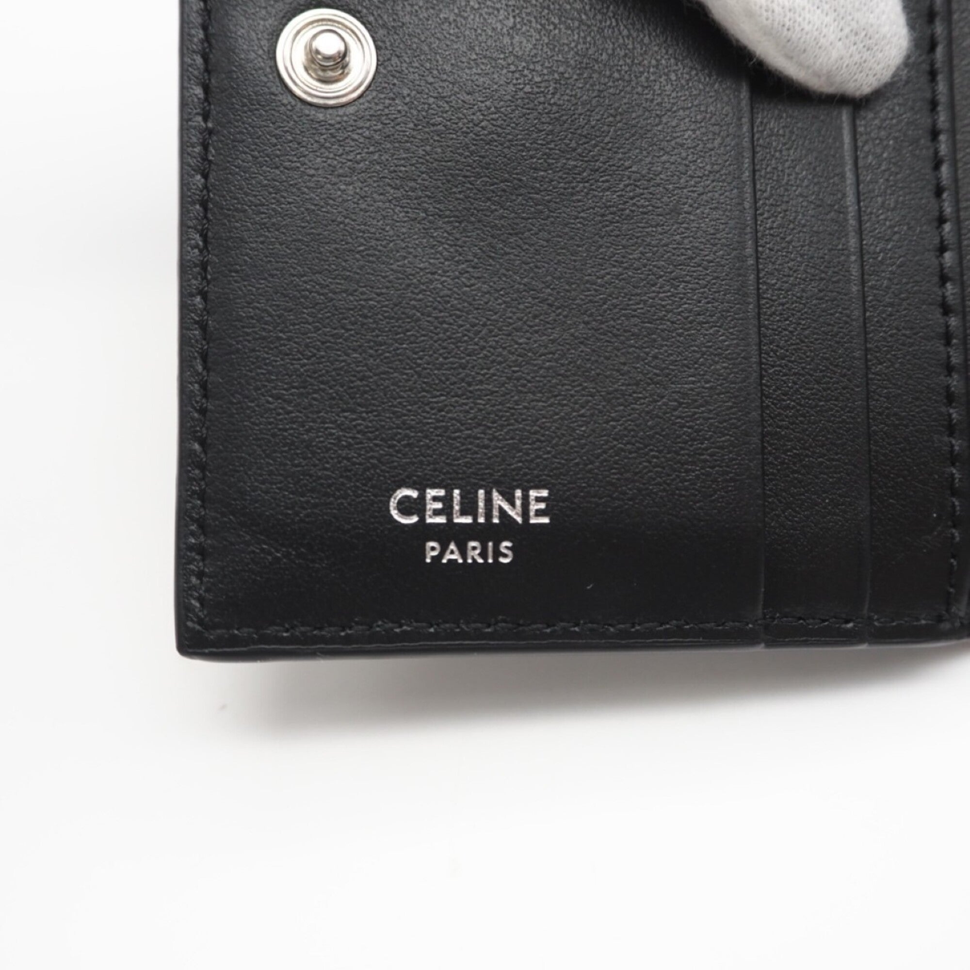 Celine Black Brown Coated Canvas Leather Wallet (Bi-Fold) (Pre-Owned)