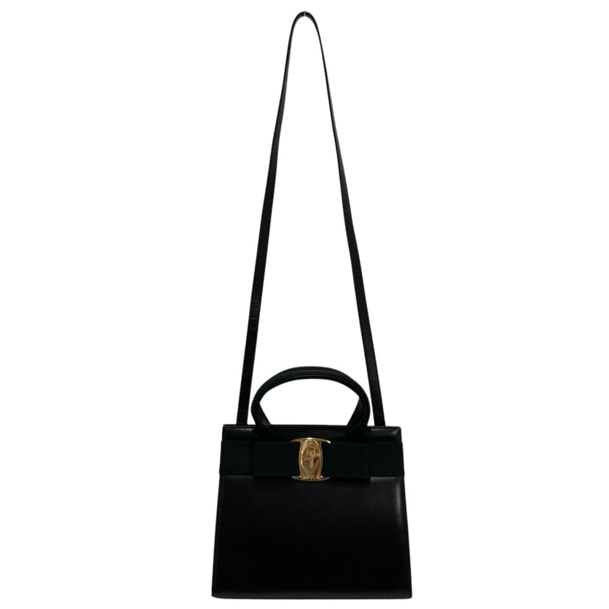 Salvatore Ferragamo Black Leather Handbag (Pre-Owned)