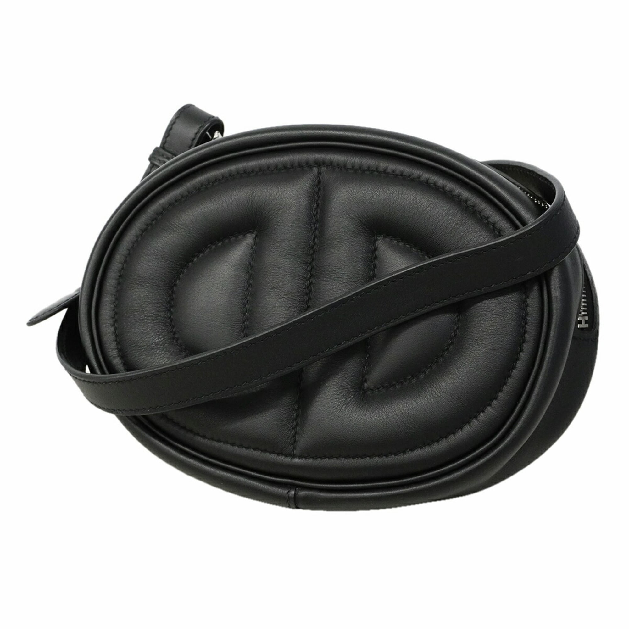 Hermes Black Swift Leather Shoulder Bag (Pre-Owned)