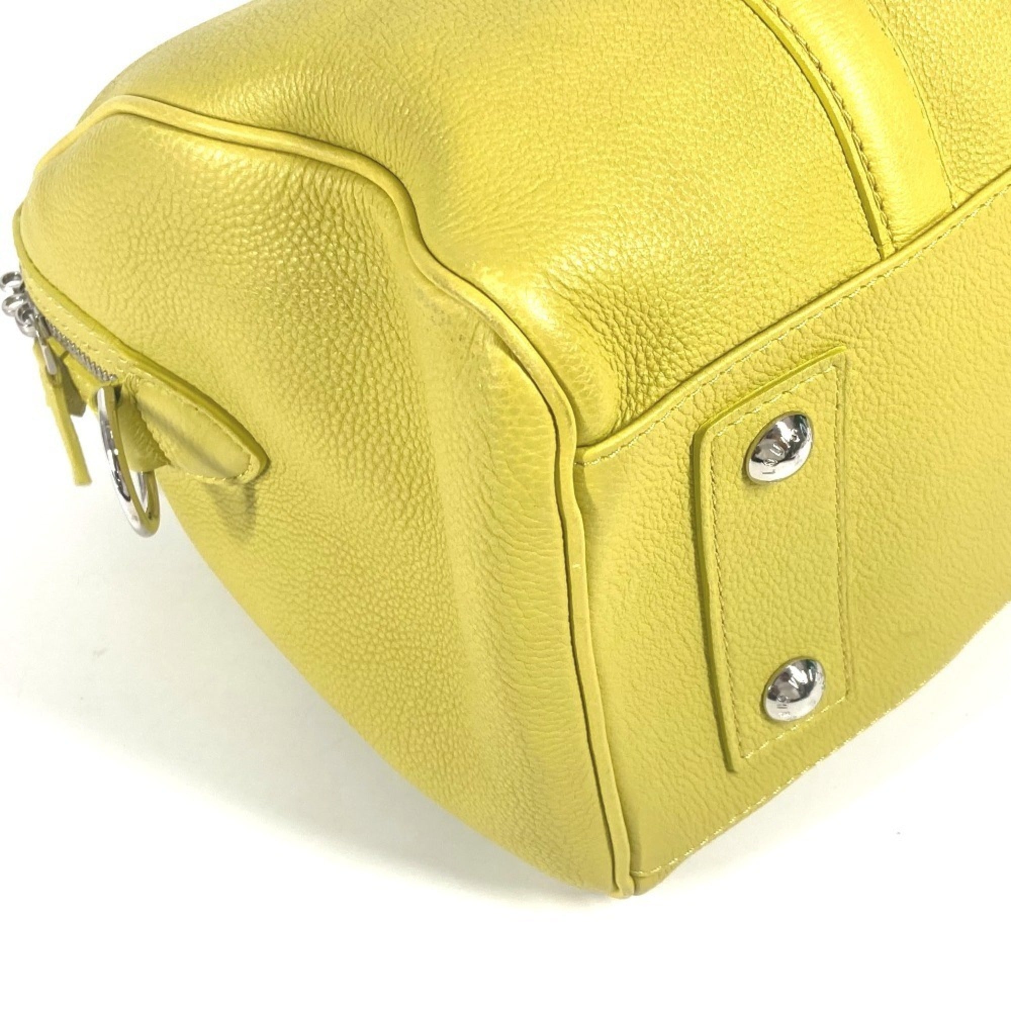 Louis Vuitton Pistache Yellow Leather Boston Bag Handbag Shoulder Bag (Pre-Owned)