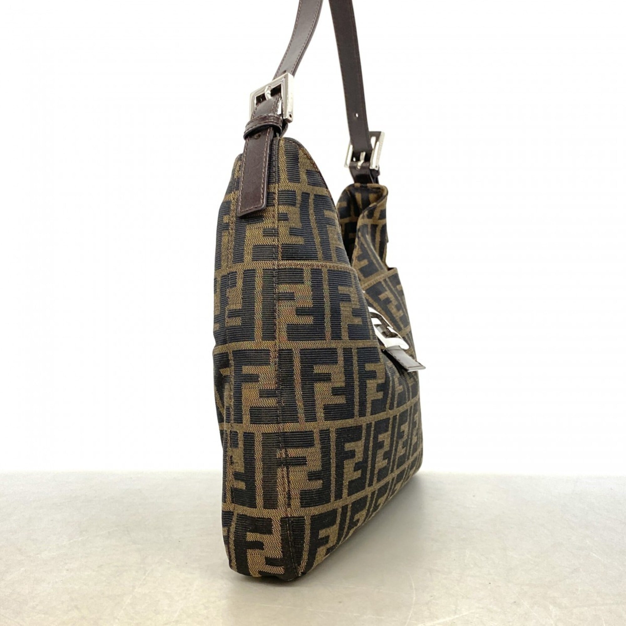 Fendi Brown Nylon Canvas Handbag (Pre-Owned)