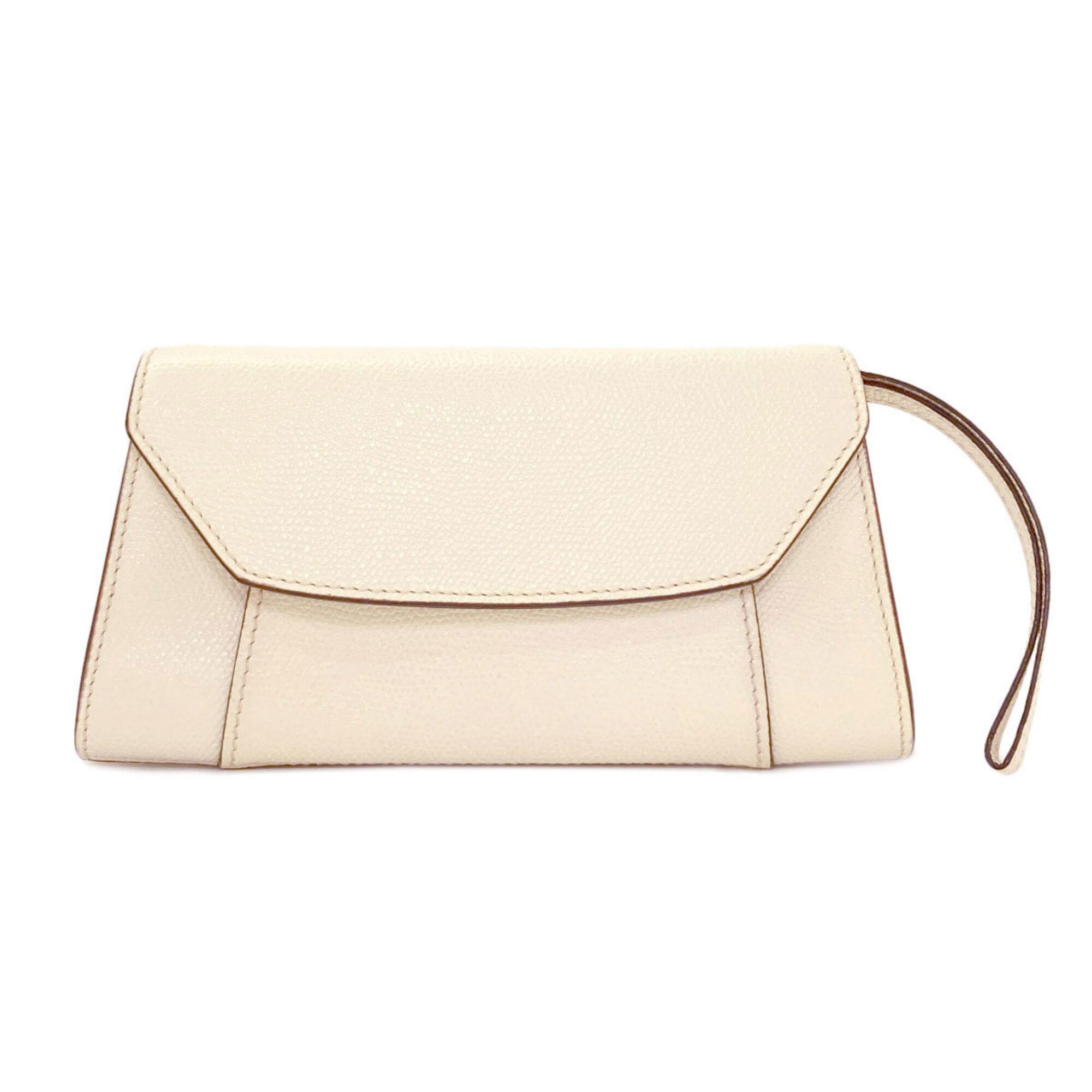 Valextra White Leather Clutch Bag (Pre-Owned)