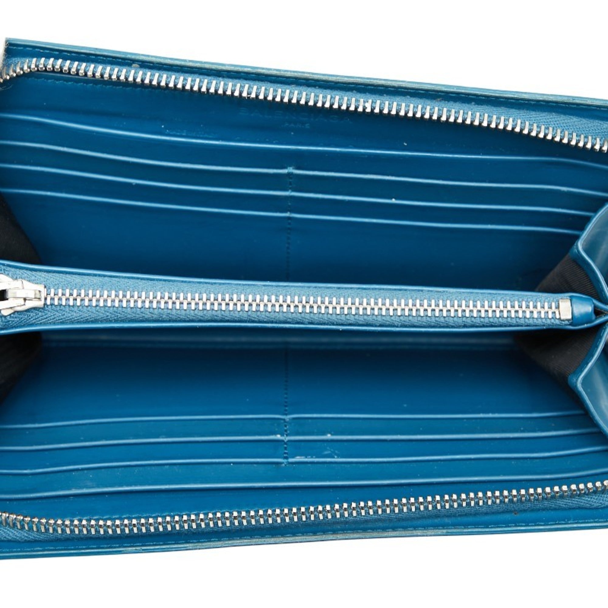 Balenciaga Blue Leather Long Wallet (Bi-Fold) (Pre-Owned)