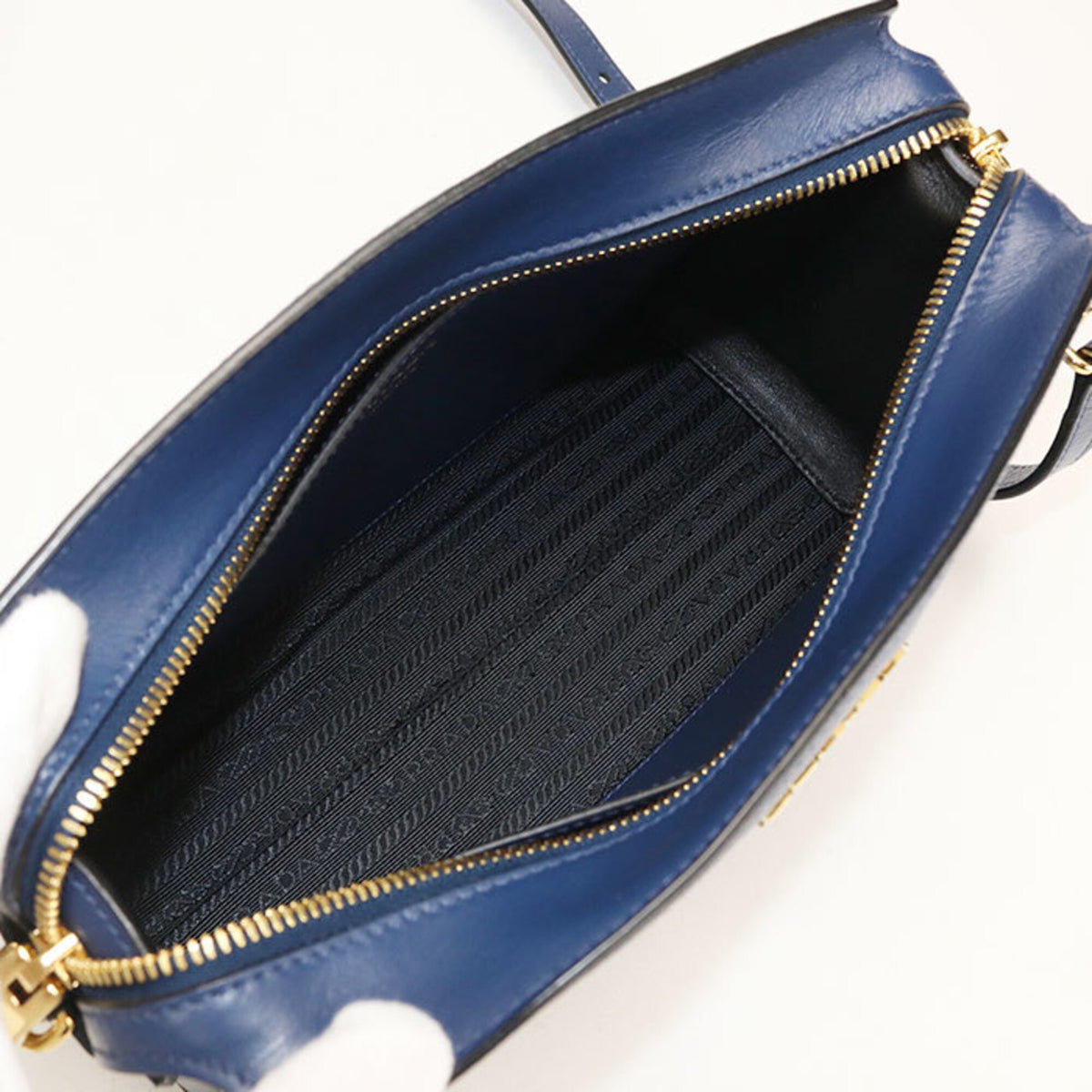 Prada Navy Leather Shoulder Bag (Pre-Owned)