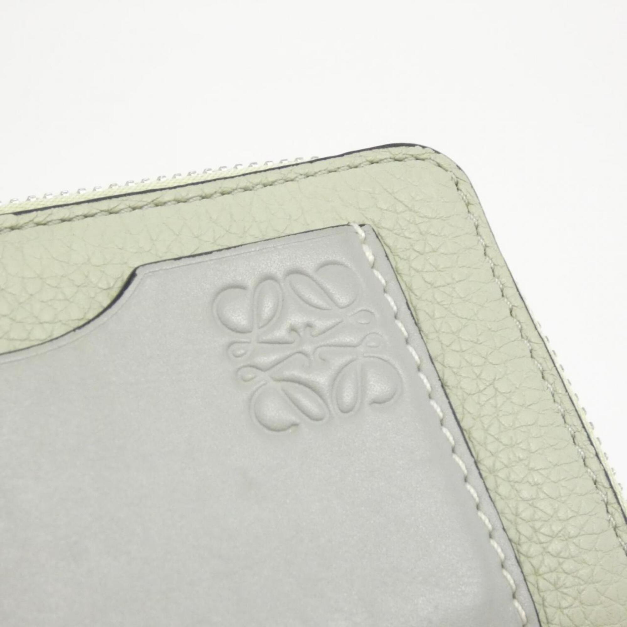 Loewe Gray Green Leather Coin Purse/Coin Case (Pre-Owned)