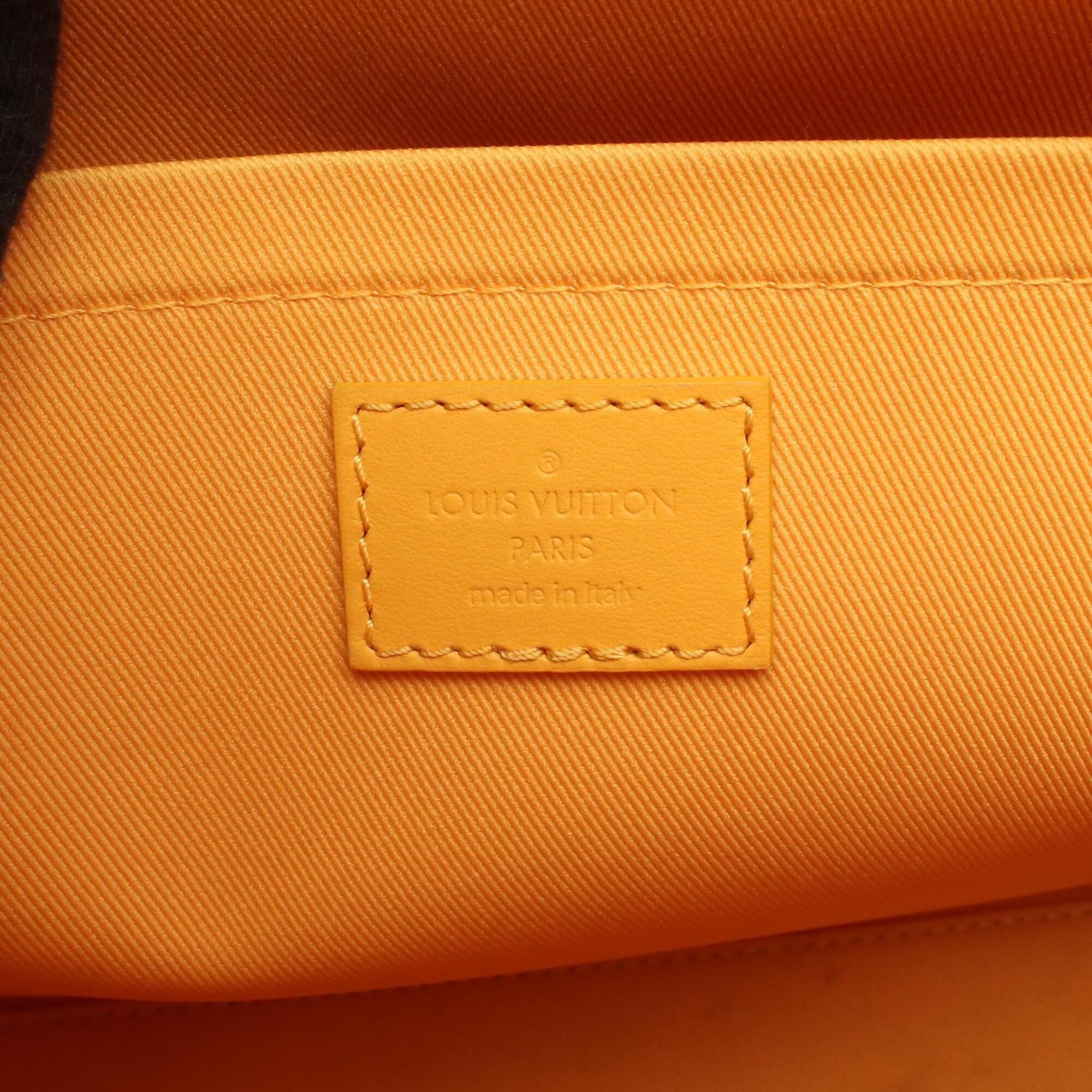 Louis Vuitton Yellow Coated Canvas Leather Handbag Tote Bag (Pre-Owned)
