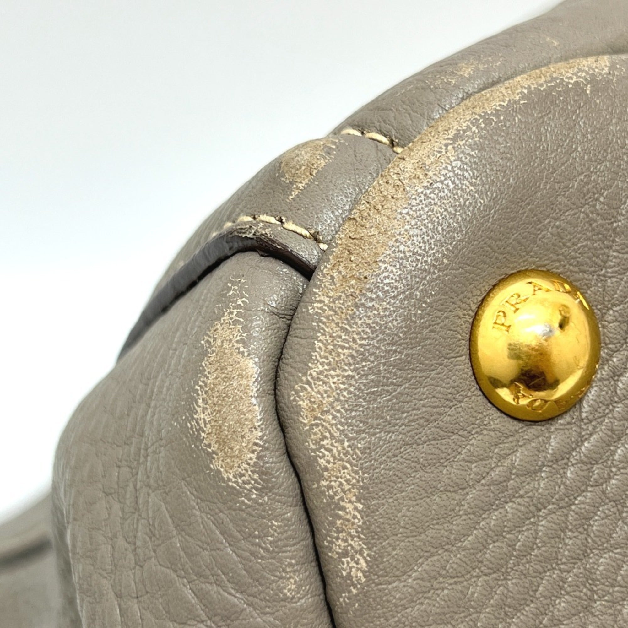 Prada Gray Canapa Handbag Tote Bag (Pre-Owned)