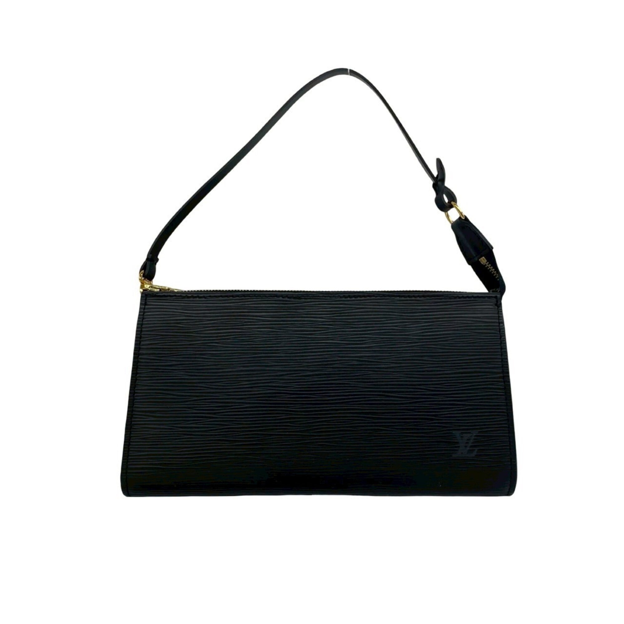 Louis Vuitton Black Leather Handbag Pochette (Pre-Owned)