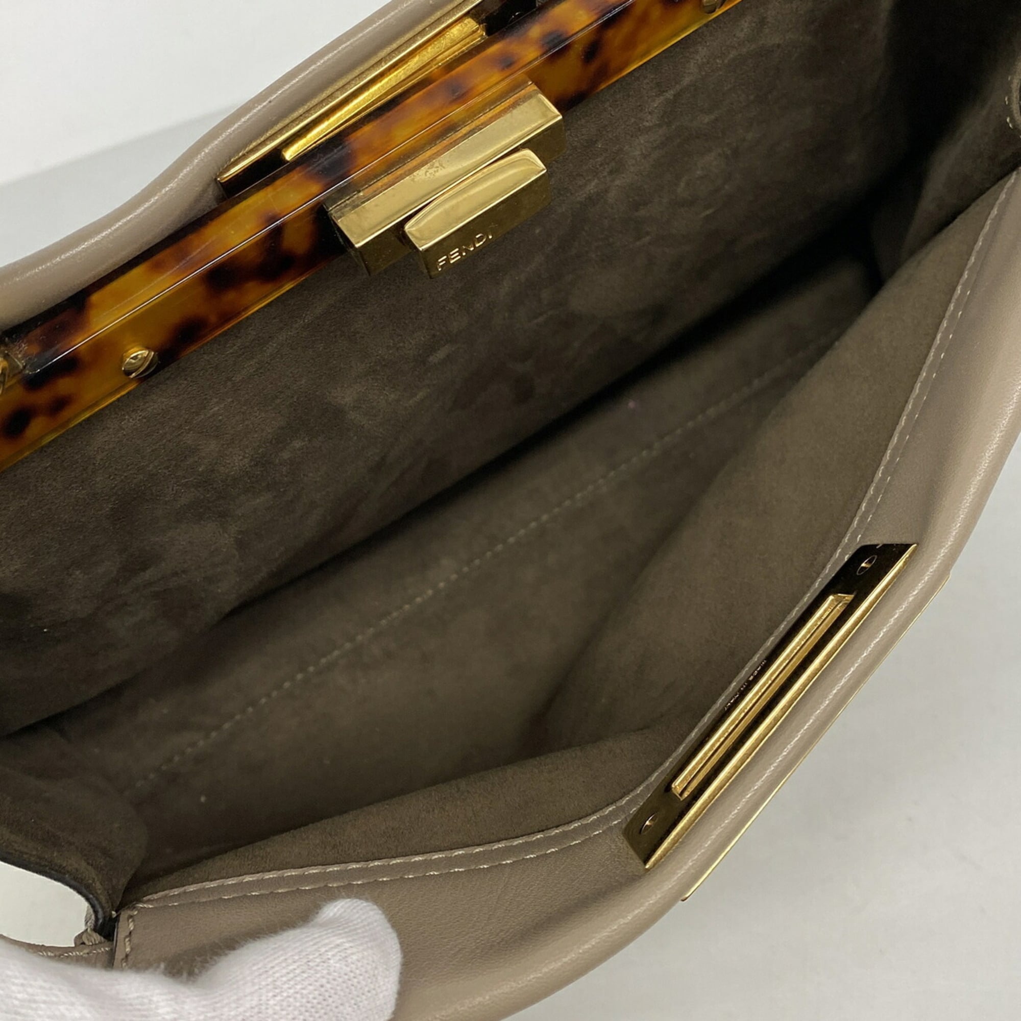 Fendi Grayish Leather Handbag (Pre-Owned)
