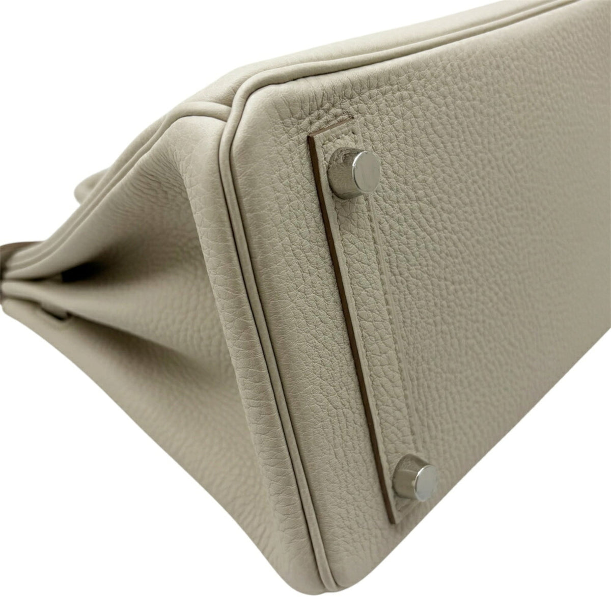 Hermes Ivory Light Gray Togo Leather Handbag (Pre-Owned)