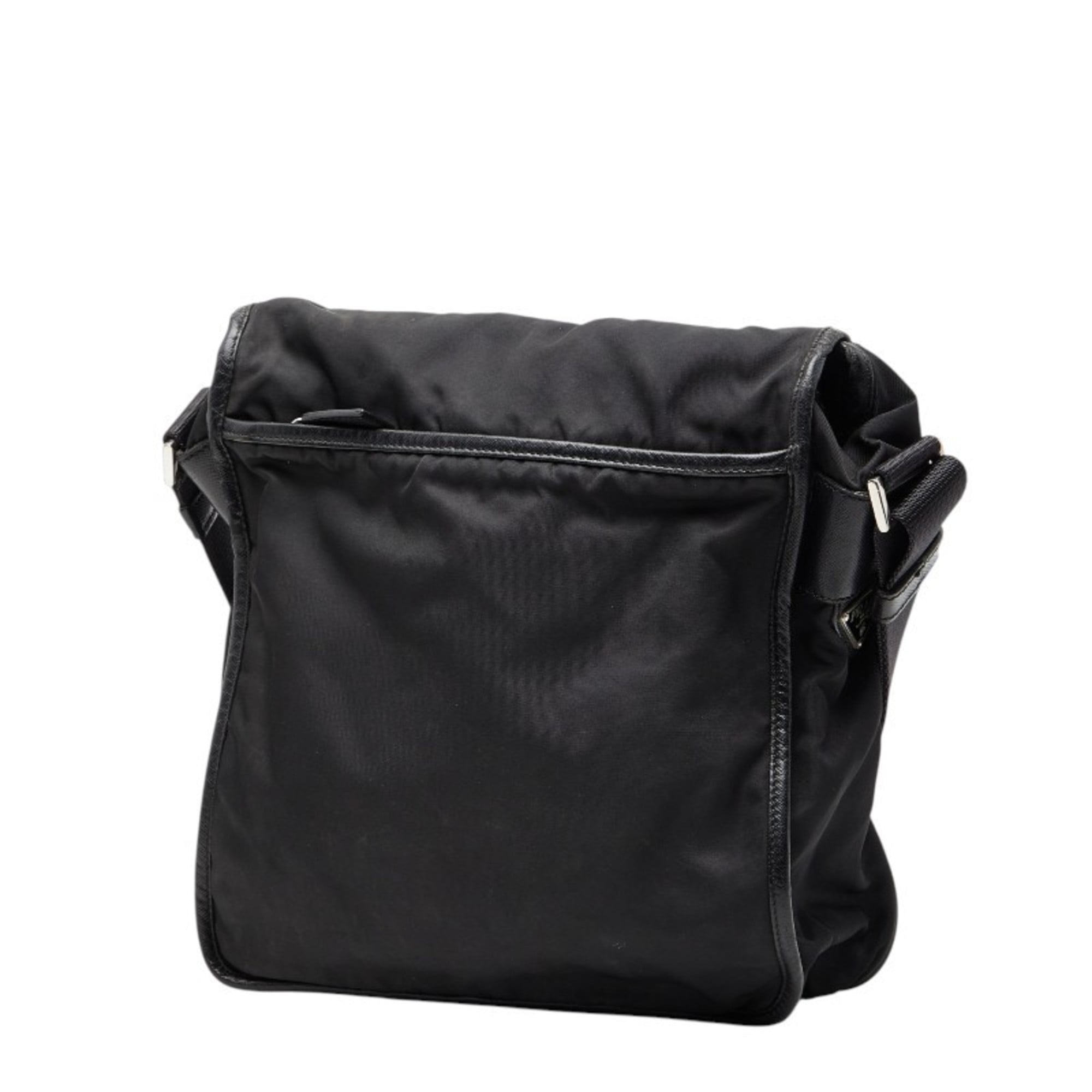 Prada Black Nylon Leather Shoulder Bag (Pre-Owned)