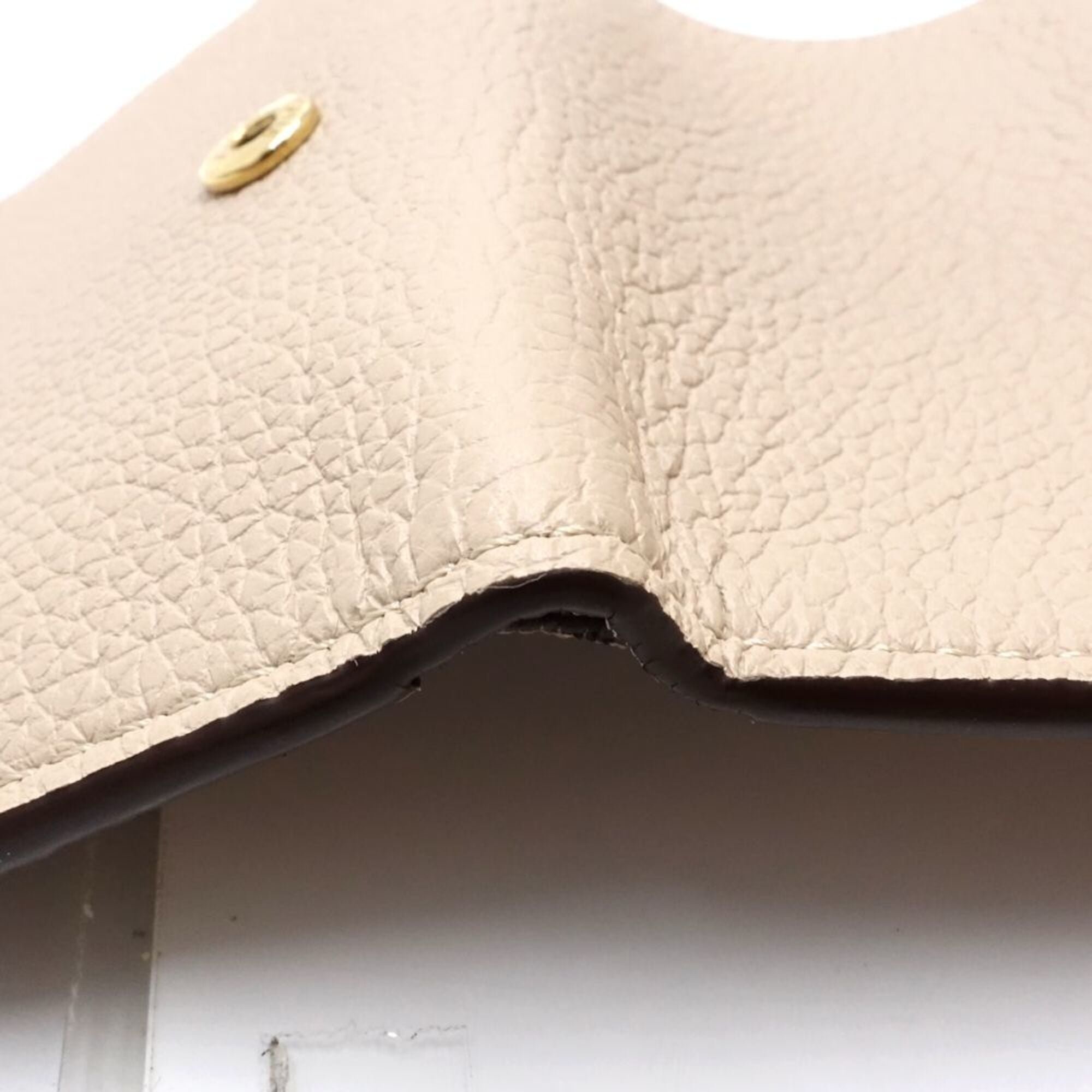 Louis Vuitton Grayish Leather Wallet (Tri-Fold) (Pre-Owned)